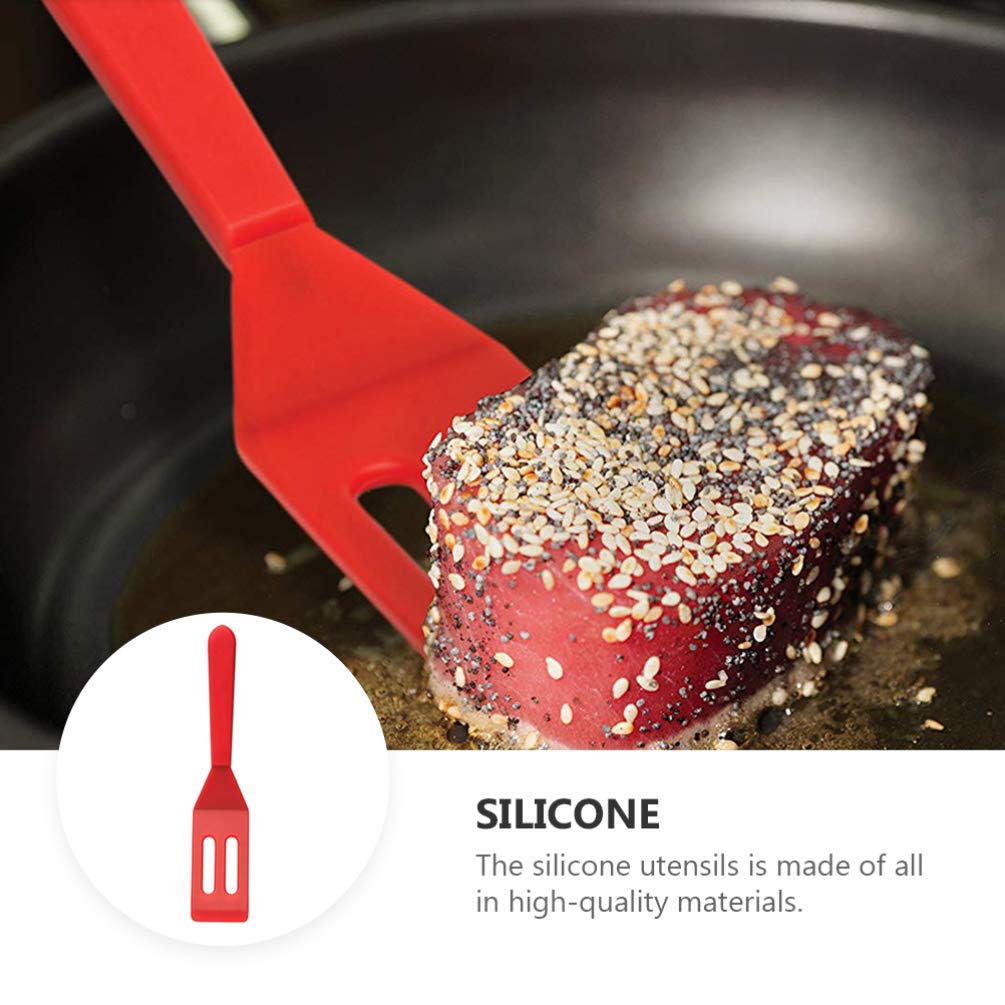2-Pack Heat-Resistant Silicone Spatulas for Cooking & Baking - Non-Stick Kitchen Utensil Set with Shovel Cream Design - Perfect for Flipping Steaks, Mixing Batter & Serving Desserts