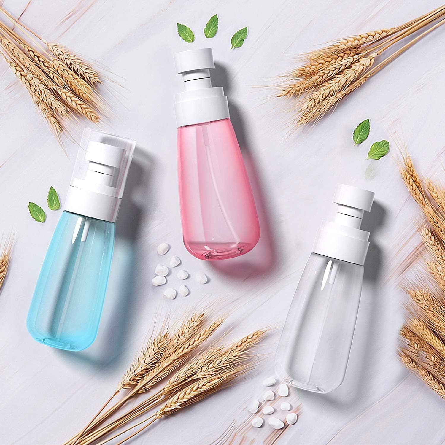 Mincerfit 3-Pack 100ml Clear Refillable Spray Bottles for Hair, Face, Essential Oils & Cleaning Solutions | Travel-Friendly Cosmetic & Perfume Atomizer | Perfect for Home, Salon, Gym & Travel Use