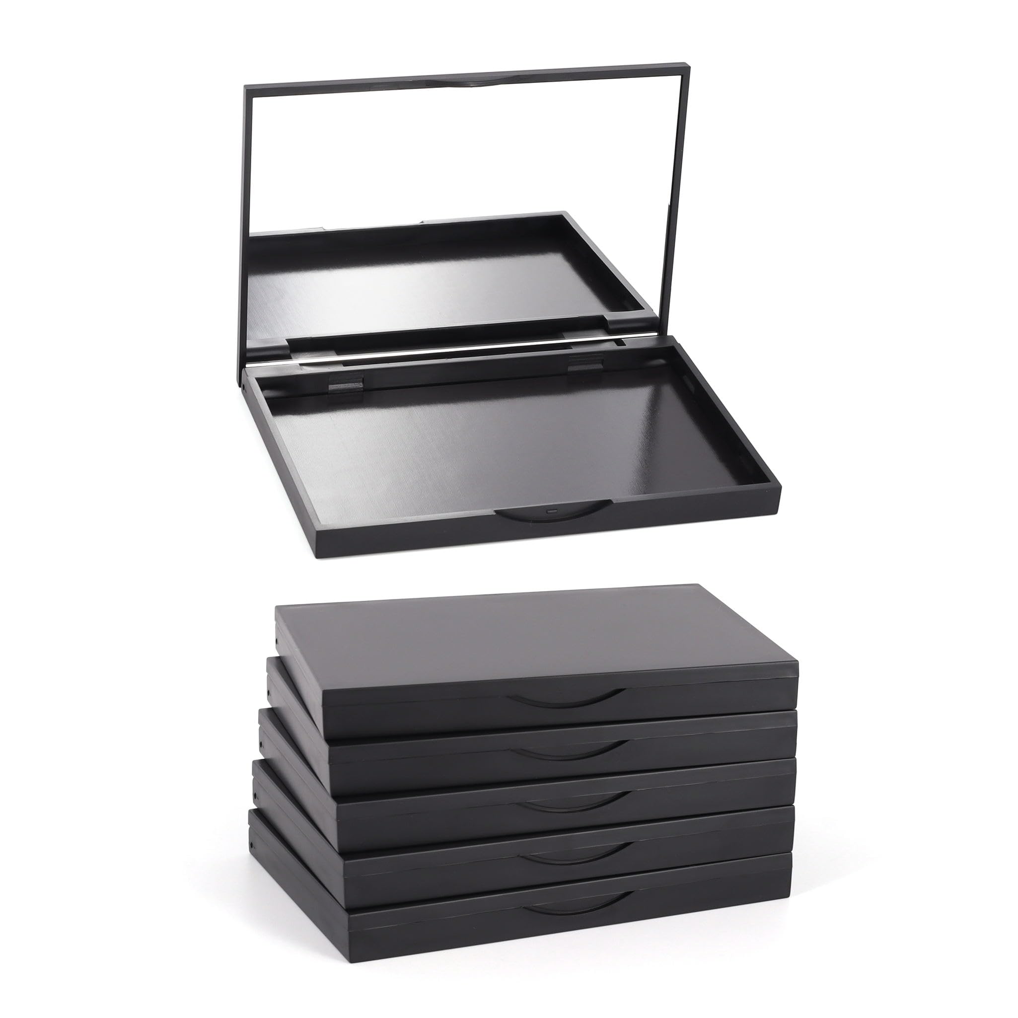 5 Pack Magnetic Makeup Palette with Mirror - Empty Cosmetic Storage Box for Eyeshadow, Lipstick, Blush, Powder, Highlighter & Contour (Small Size 4.92