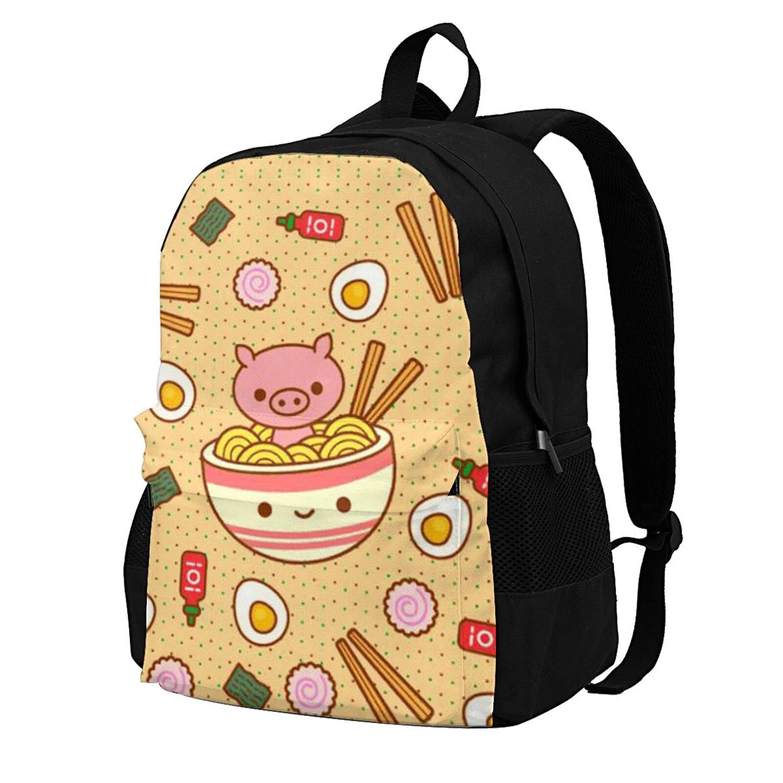 THEEND Delicious Sweet Ramen Travel Laptop Backpack - Extra Large College School Backpack for Men & Women (Black/Blue/Pink) - Perfect for Work, School & Travel - Durable & Stylish Unisex Backpack