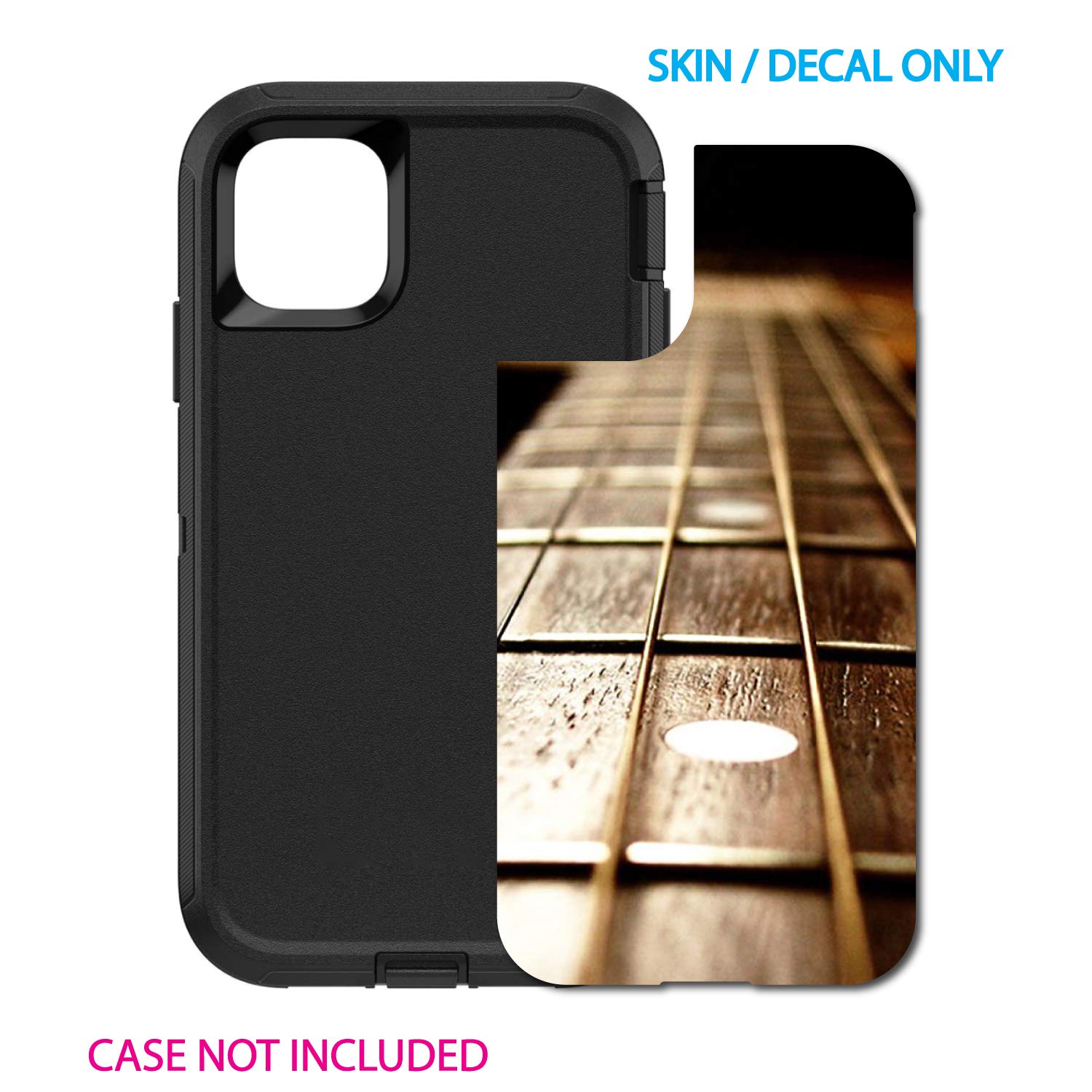 DistinctInk Custom Skin Decal for OtterBox Defender Case iPhone 11 Pro (5.8 Inch) - Guitar Strings Design | Protective Vinyl Sticker Wrap | Perfect for Personalization and Style Enhancement