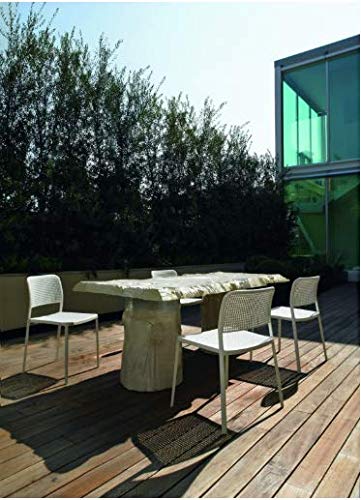 Kartell Audrey Chair by Piero Lissoni - Set of 2 - Powder-Coated Aluminum in Black/Sand - Modern Dining & Lounge Seating for Home & Office