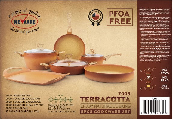 Premium 9-Piece Terracotta Cookware Set with Griddle - Authentic Clay Cooking Pots & Pans - Perfect for Stovetop, Oven & Outdoor Cooking - Ideal for Mexican, Italian & Mediterranean Cuisine