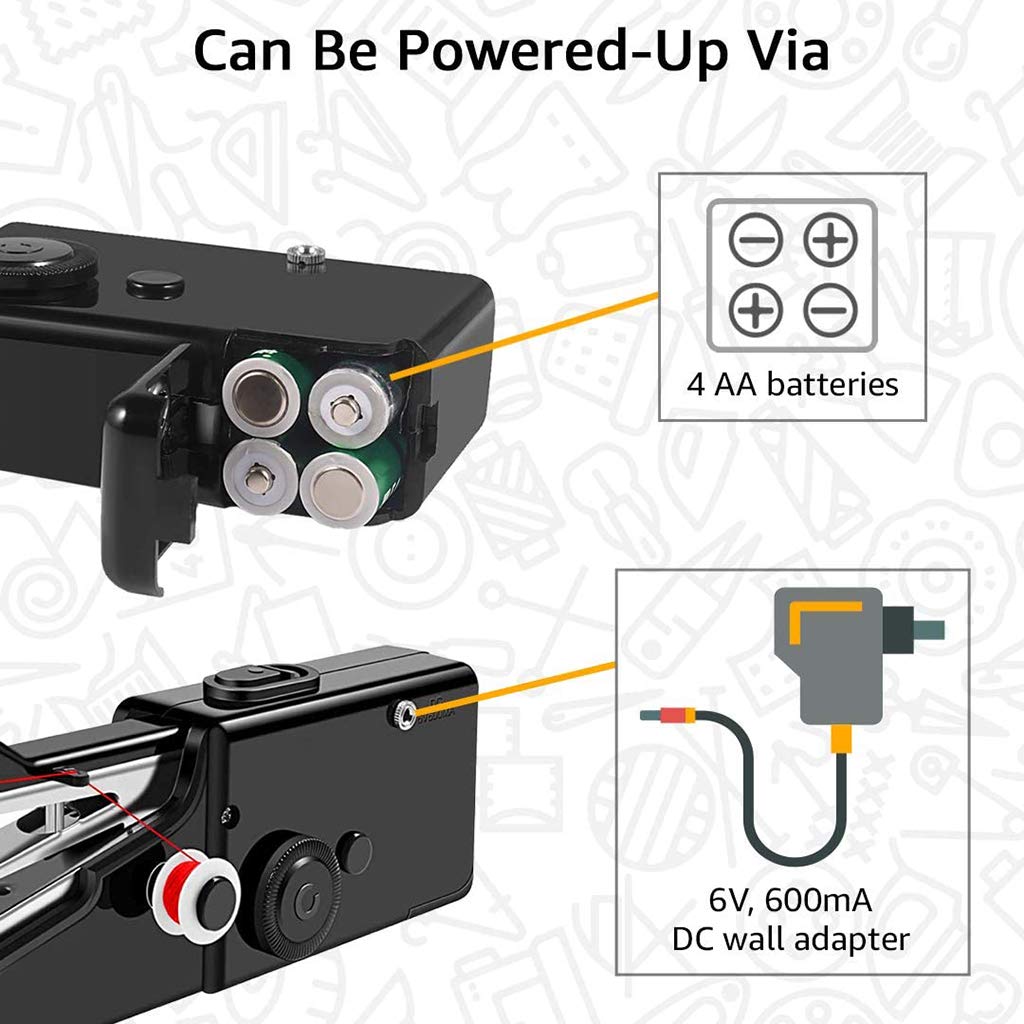 Mini Electric Handheld Sewing Machine for Beginners - Portable Cordless Stitch Tool with Stapler for Fabric, DIY & Home Crafts | Perfect for Quick Repairs, Travel & Small Projects