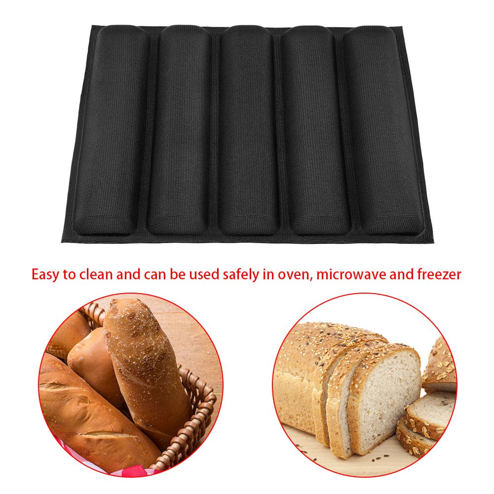 Yosoo French Bread Silicone Baking Pan - Reusable Up to 3000 Times, Non-Stick Subway Bread Tray for Frozen Dough & Whole Wheat Bread - Perfect for Home Baking, Restaurant Use, and Meal Prep