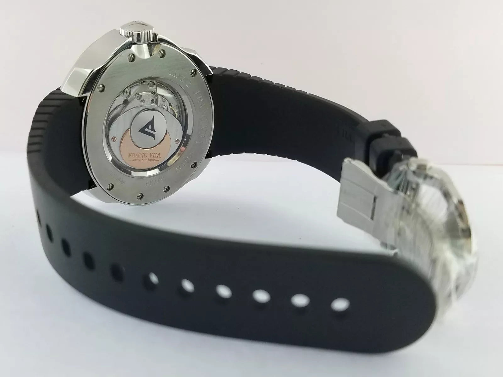 Franc Vila Esprit Unique Men's Stainless Steel Rubber Strap Watch - Luxury Sports Timepiece for Business, Casual & Outdoor Activities