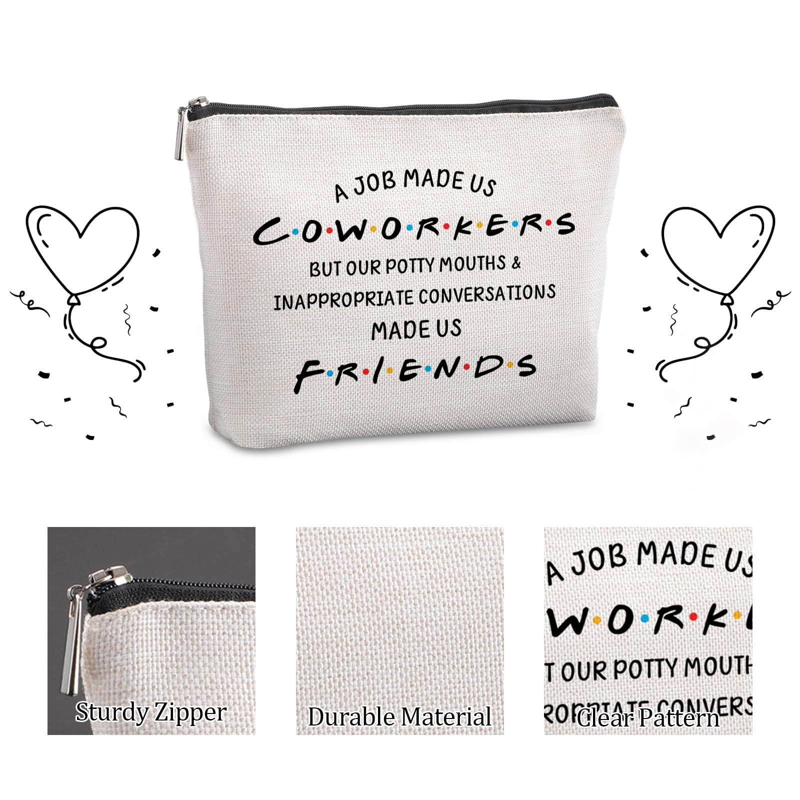 Best Coworker Farewell Gift - Travel Makeup Bag for Women | Office Going Away Present, Thank You Gift for Best Friend, Birthday Gift Idea | Perfect for Business Trips, Vacations & Daily Use