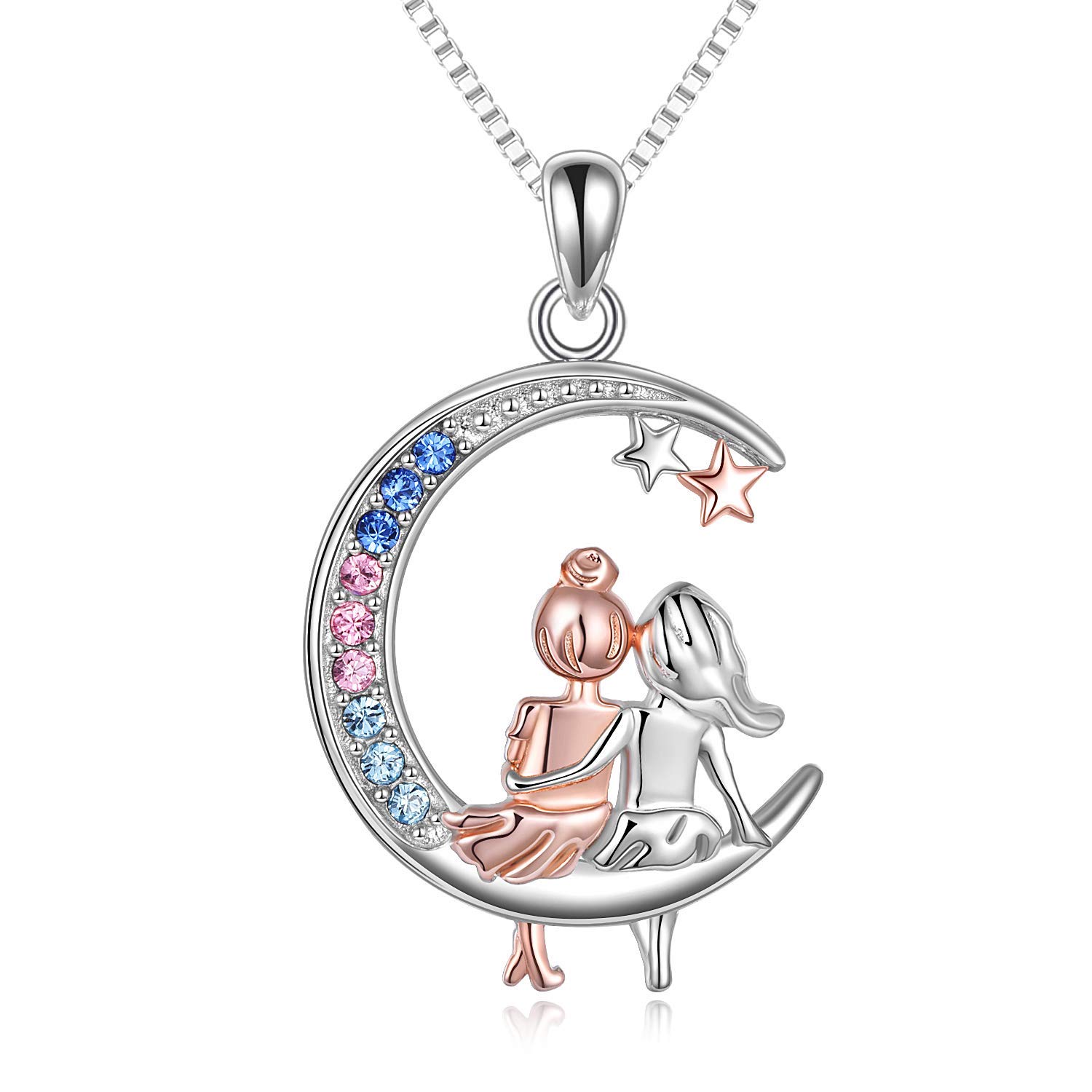 VONALA 3 Sisters Necklace - 925 Sterling Silver Friendship Jewelry for Women | Perfect Birthday Gift for Sisters, Best Friends & Loved Ones | Ideal for Anniversaries, Graduations & Special Occasions