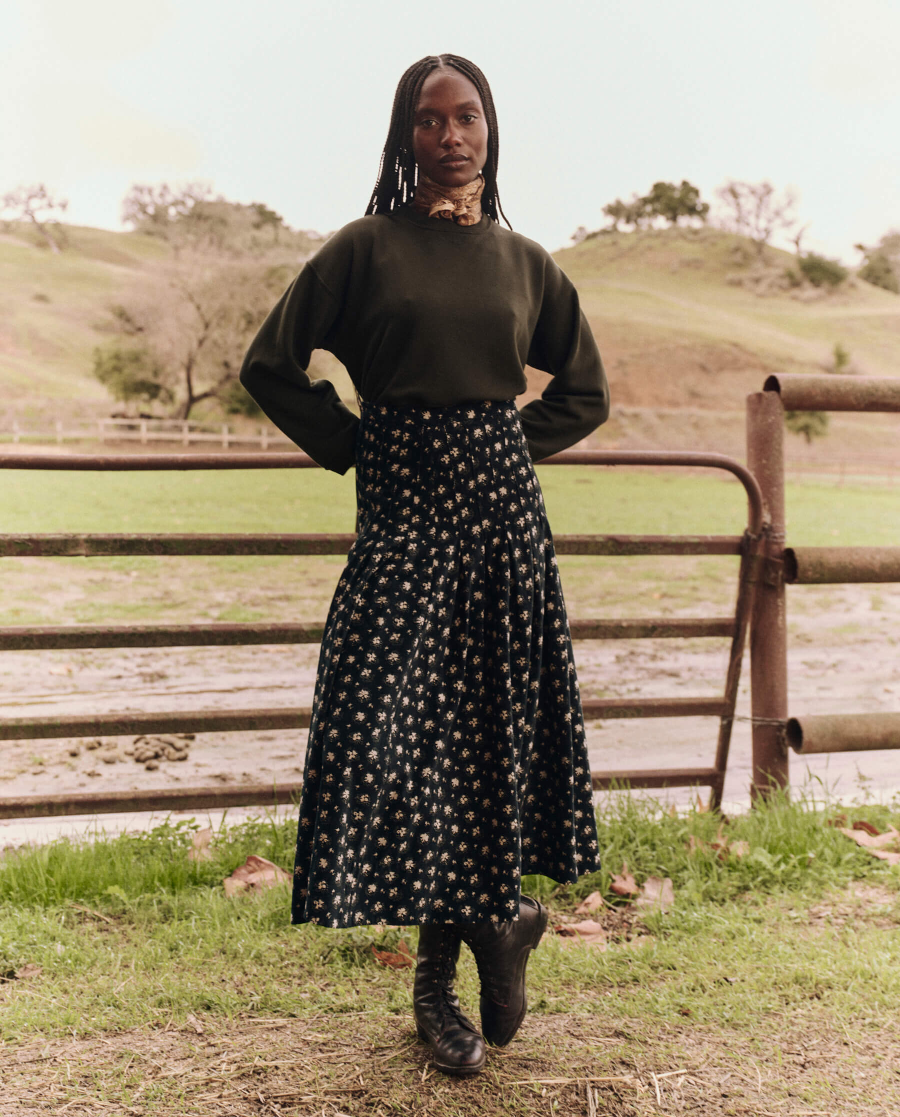 Rhythm Skirt - Night Lily Floral Print Women's Swing Skirt | Perfect for Dancing, Date Nights & Summer Outfits