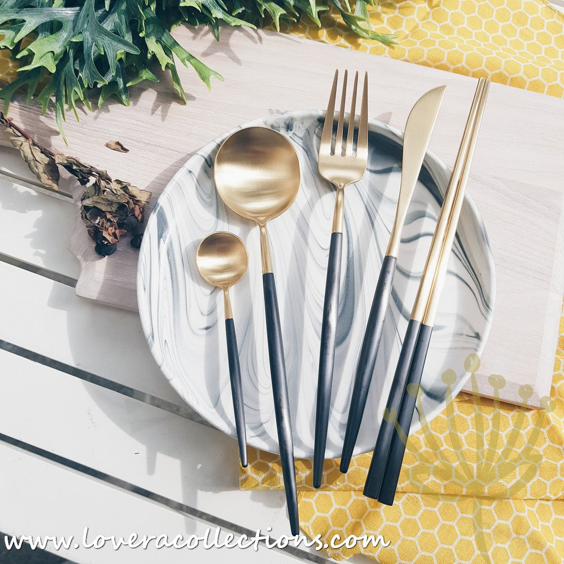 Premium Stainless Steel SS304 Gold Black Cutlery Set - Elegant Flatware for Dining, Parties & Gifts - Dishwasher Safe Luxury Silverware