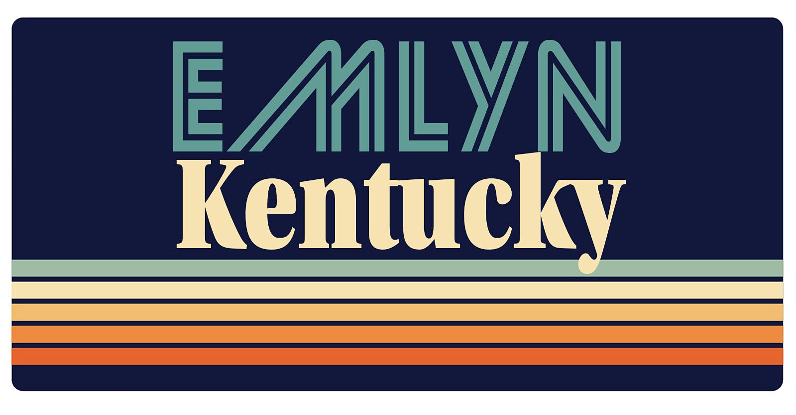 Emlyn Kentucky 5 x 2.5-Inch Retro Design Refrigerator Magnet - Perfect for Kitchen Decor, Office Whiteboards & Collectible Souvenirs