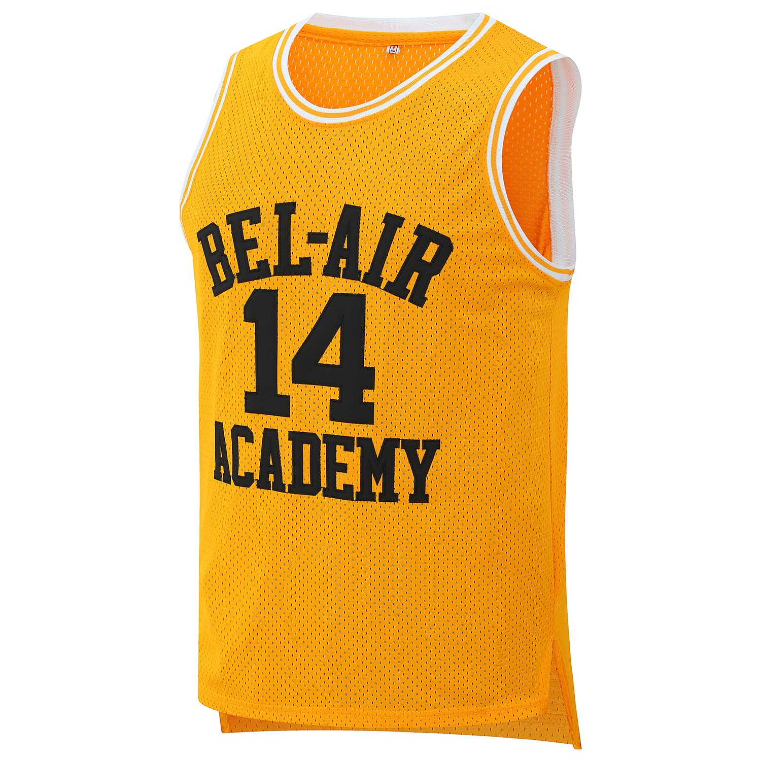 Fresh Prince Bel Air Academy #14 Men's Basketball Jersey - Yellow, Black, Green Sleeveless Jersey for Fans & Streetwear | Game Day, Cosplay, 90s Theme Party