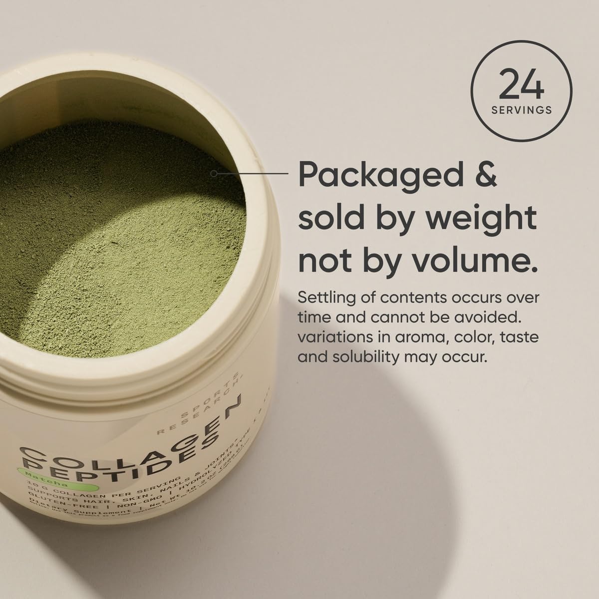 Premium Collagen Peptides Powder with Organic Japanese Matcha Green Tea - Hydrolyzed Collagen Protein Supplement for Skin, Hair & Joint Support - Gluten Free, Non-GMO, Sugar Free - Perfect for Smoothies, Coffee & Baking Recipes