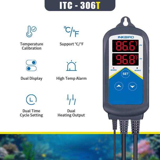 Best Aquarium Temperature Controller for Fish Tanks - Digital Water Heater Thermostat with LCD Display | Perfect for Freshwater & Saltwater Aquariums, Fish Breeding, and Coral Reef Tanks