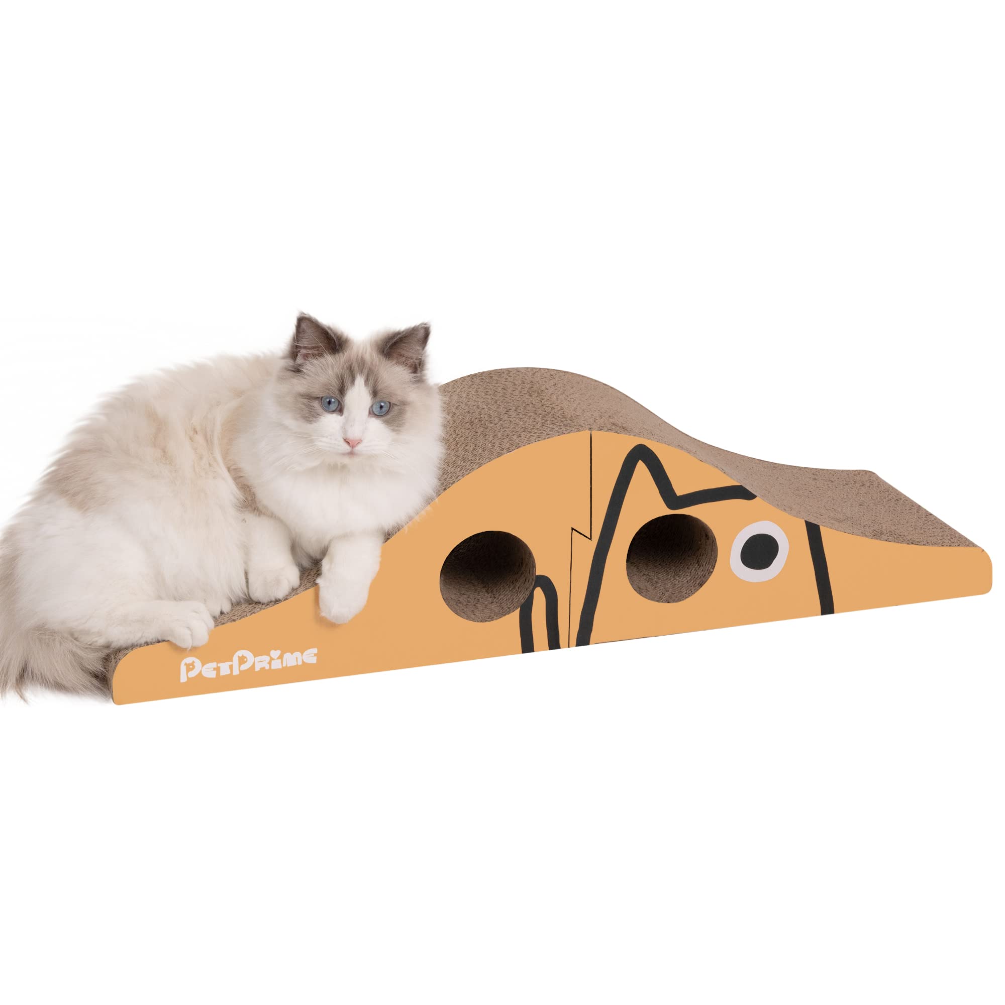 Premium Corrugated Cardboard Cat Scratcher with Catnip - Eco-Friendly Wave Design Scratching Pad for Cats, Durable Pet Lounge & Sofa Bed - Perfect for Indoor Play, Claw Maintenance, and Feline Relaxation