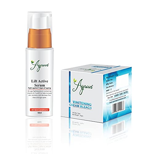 Aysun Lift Active Serum & Whitening Cream Combo Pack - Brightening & Anti-Aging Skincare Set for Face & Neck - Perfect for Daily Beauty Routine & Skin Rejuvenation