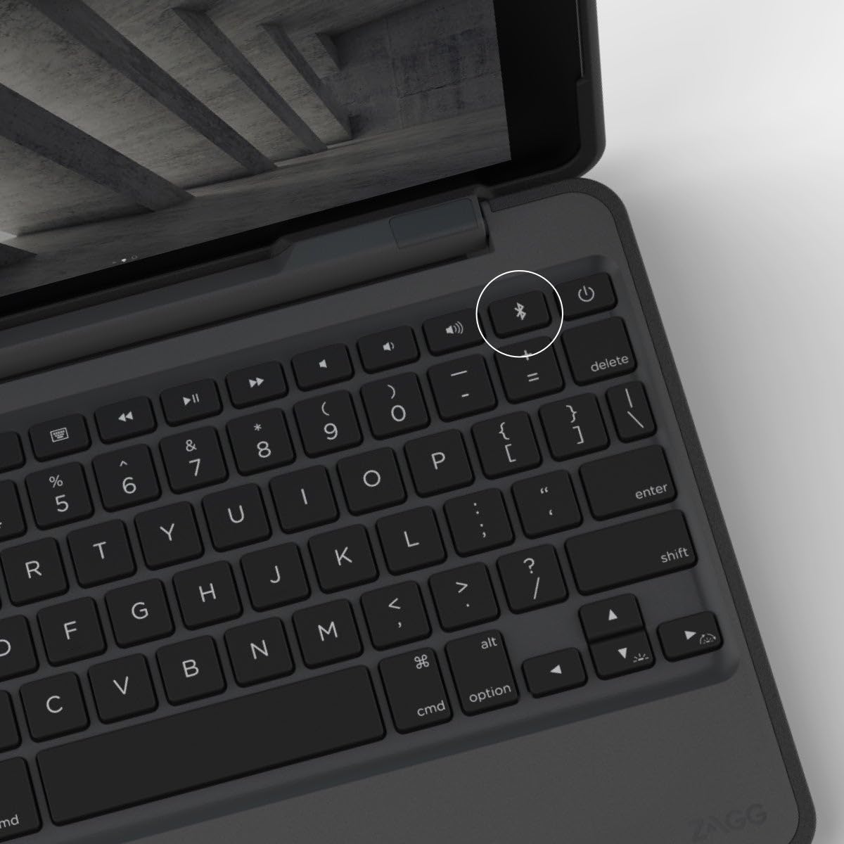 ZAGG Rugged Book Detachable Case with Magnetic-Hinged Backlit Keyboard for iPad Air/Air 2/9.7/9.7 Pro | Multi-Device Bluetooth Pairing | USB-C Cable Included | Black | Perfect for Work, Travel & Home Office Use