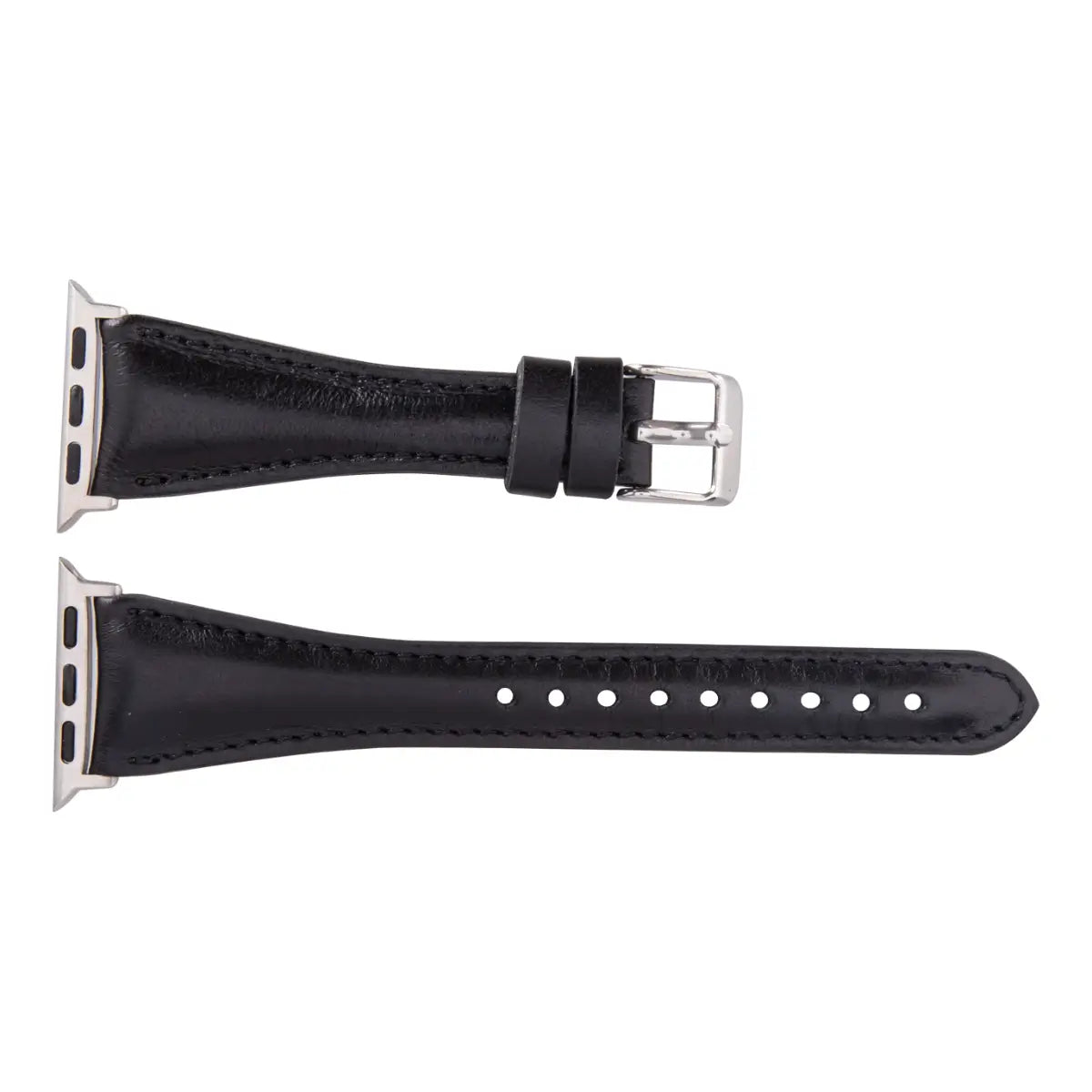 Premium Black Leather Slim Apple Watch Band - Stylish & Comfortable Replacement Strap for Work, Gym & Everyday Wear