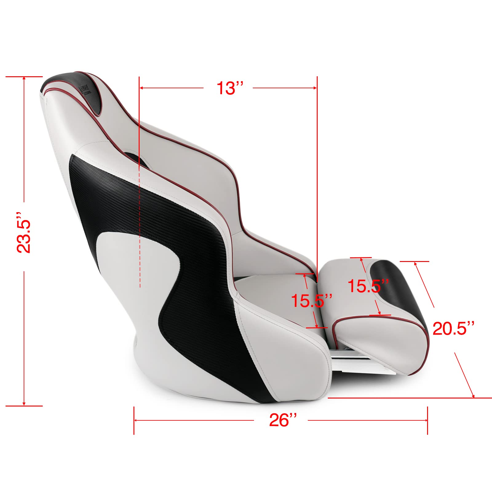 Premium Two-Tone Flip-Up Boat Seat for Sports & Fishing - Leader Accessories