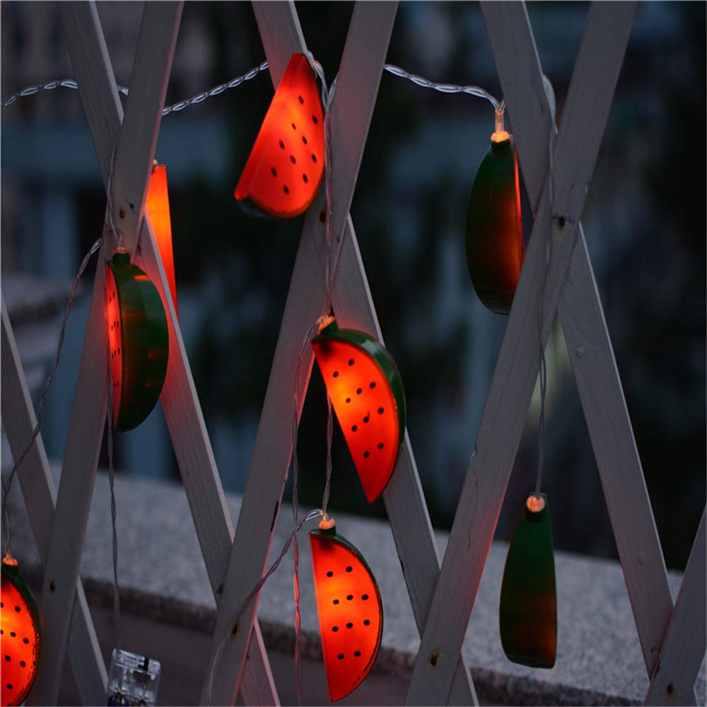 LED Watermelon String Lights - 10ft 30 Bulbs Battery Operated Indoor/Outdoor Fairy Lights for Christmas, Wedding, Party, Hawaiian Luau & Home Decor - Perfect for Patio, Garden, Bedroom & Event Decorations