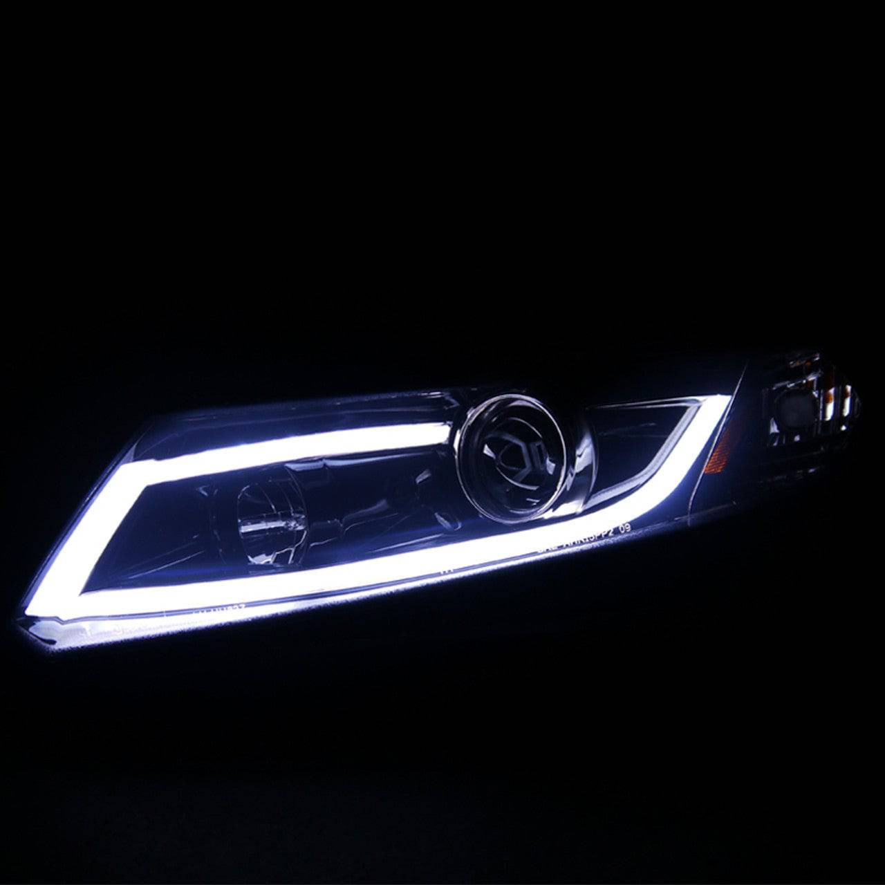 2012-2015 Honda Civic LED Projector Headlights with Halo & LED Bar - Glossy Black Housing & Smoke Lens - Upgrade for Civic Coupe/Sedan - Perfect for Night Driving & Car Customization
