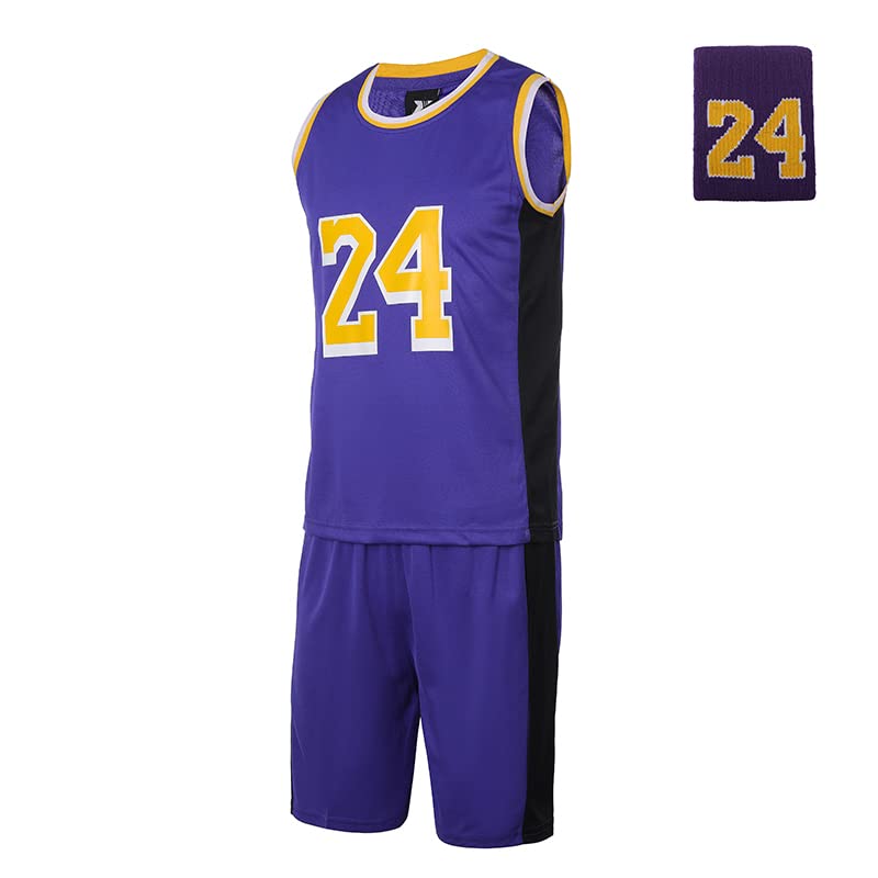 Custom Basketball Jerseys Outfit - Tank Top & Shorts Sport Set with Wristbands for Boys & Youth - Perfect for Games, Practice & Fan Support