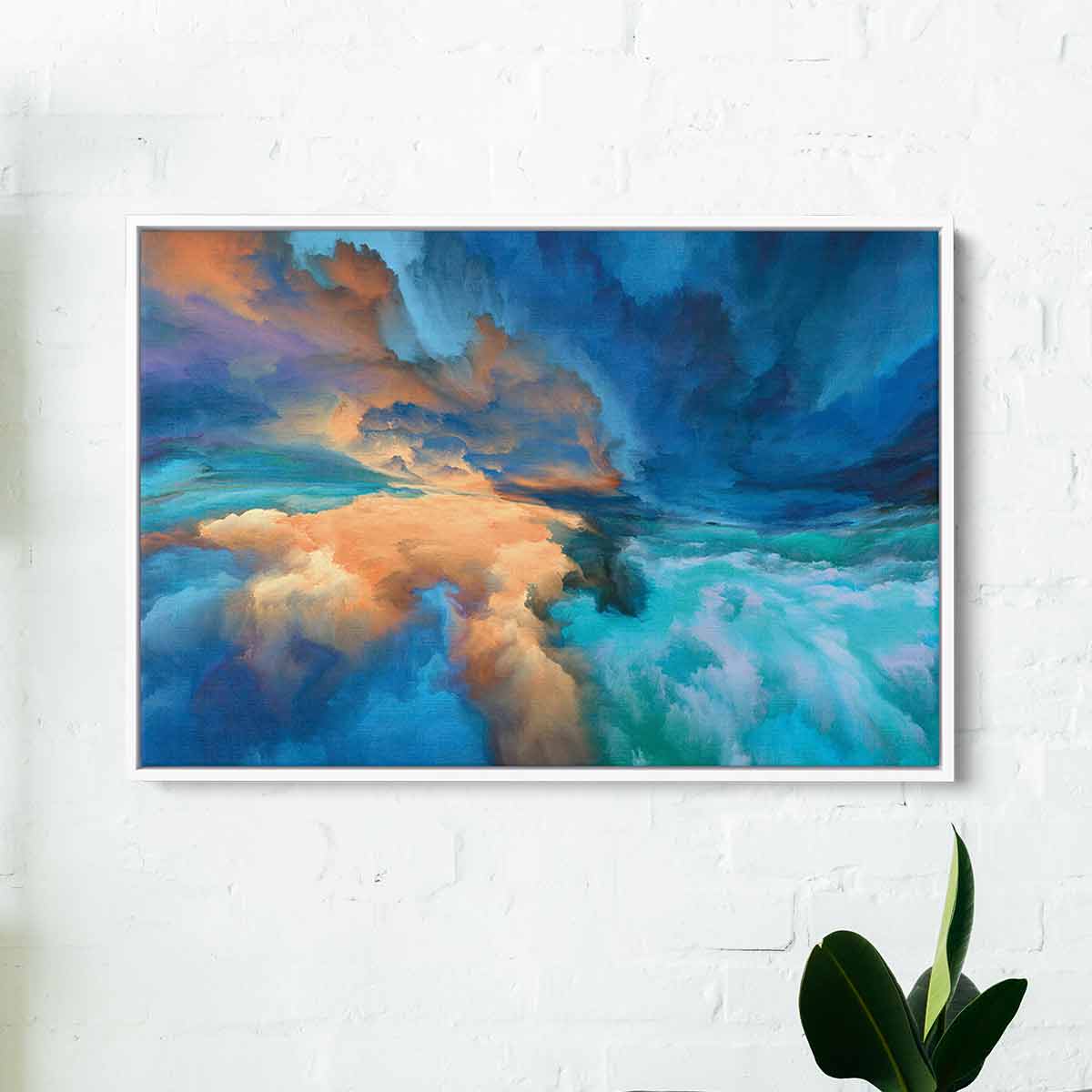 Blue Shades Wall Art Canvas Print 3398 - Modern Abstract Painting for Living Room, Bedroom & Office Decor