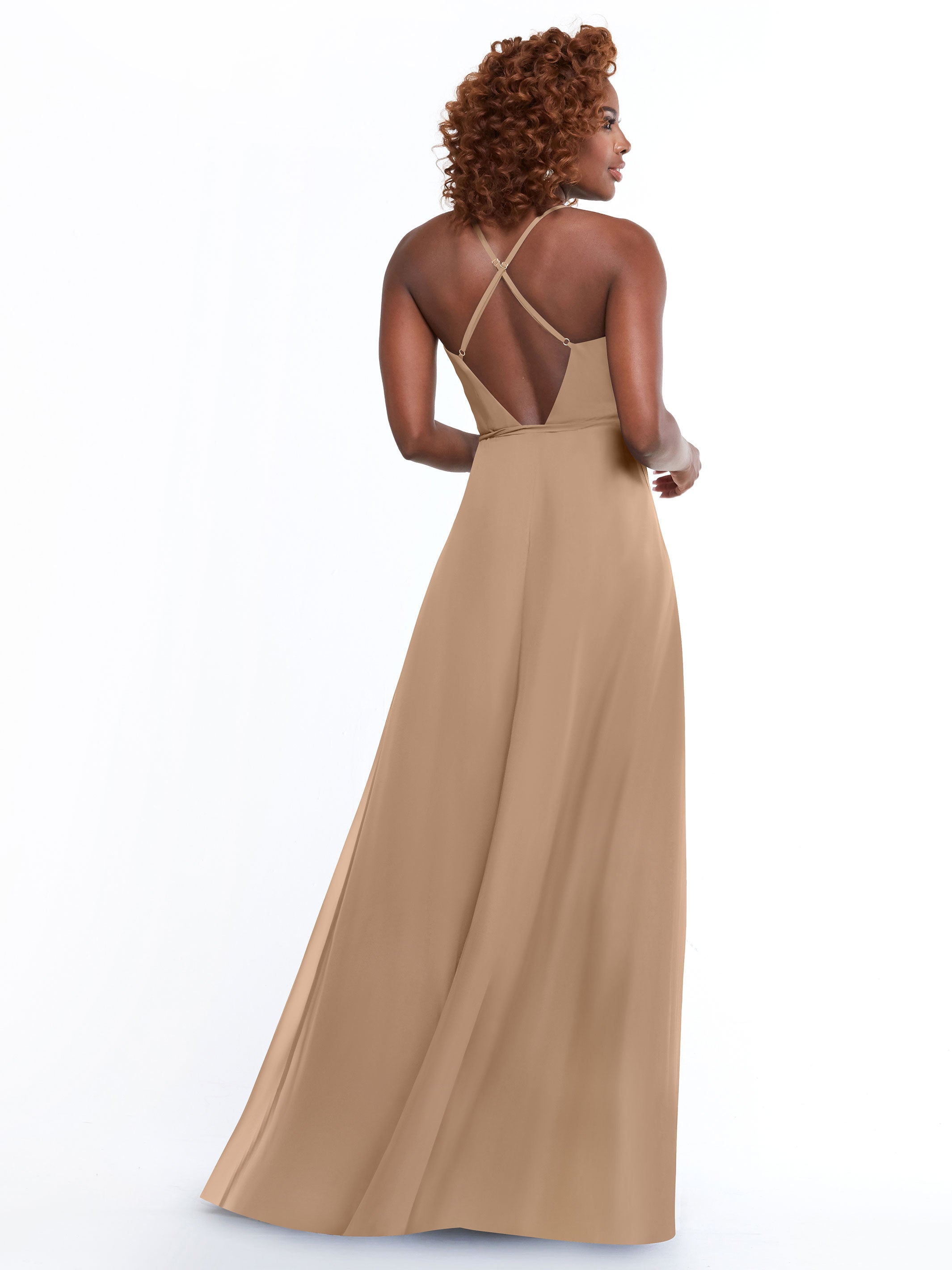 Elegant 80171 Sheath Chiffon Bridesmaid Dress with Adjustable Self-Tie Waist Sash - Perfect for Weddings, Formal Events & Special Occasions