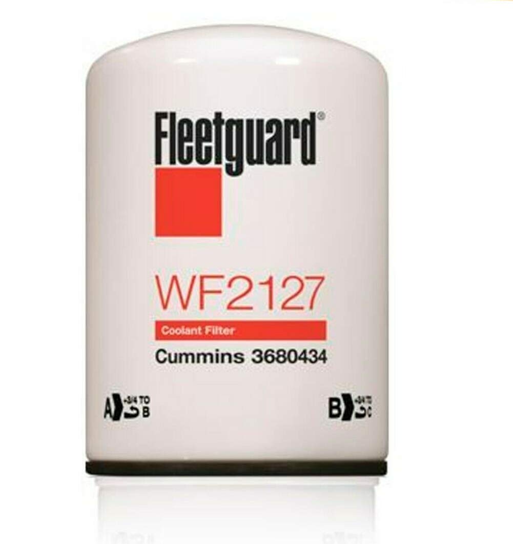 WF2127 Fleetguard Water Coolant Filter (Pack of 2) - Heavy Duty Engine Protection for Trucks & Heavy Equipment - Ideal for Commercial Vehicles, Construction Machinery & Fleet Maintenance