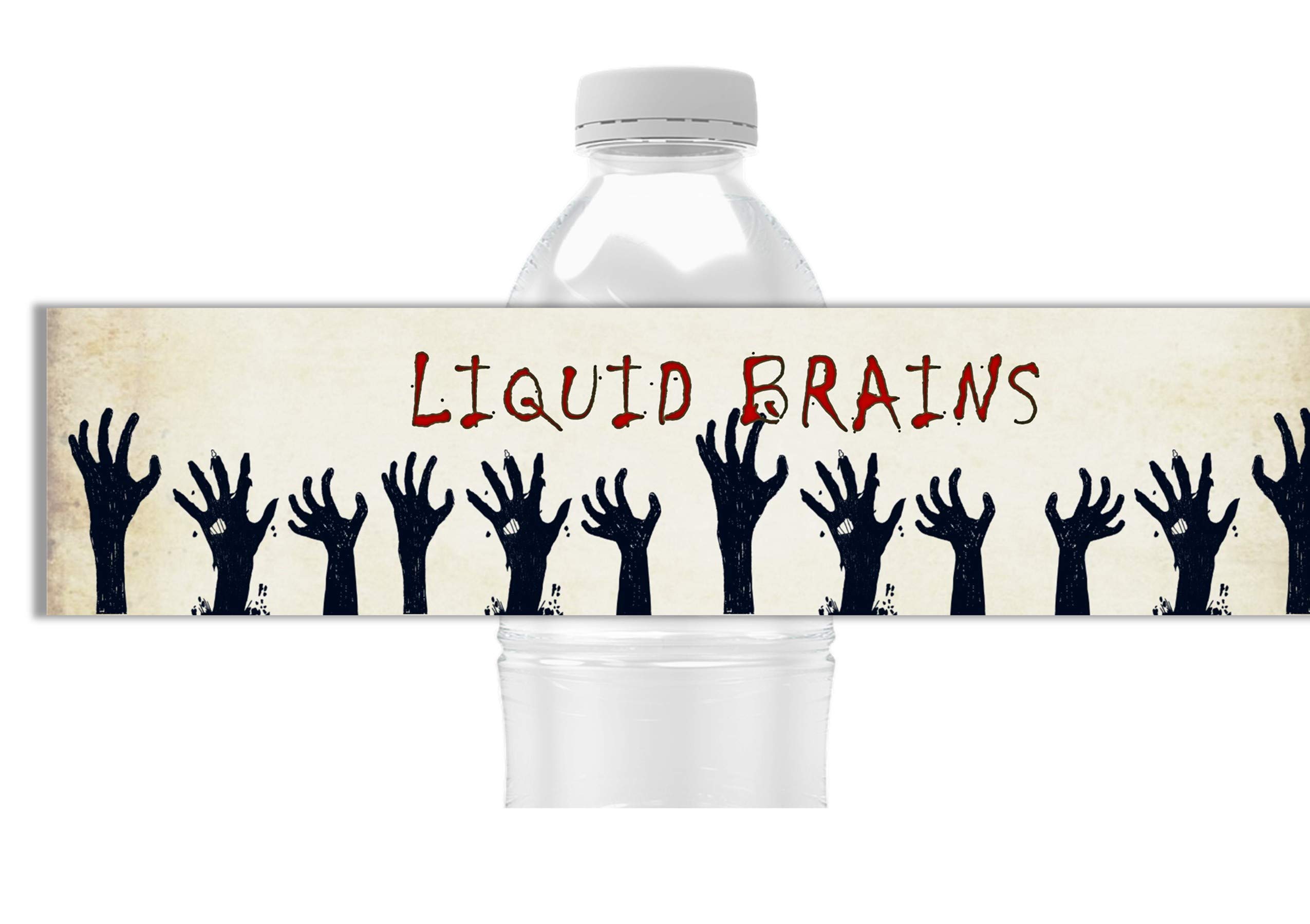 Halloween Water Bottle Labels - Personalized, Waterproof, Peel & Stick Wrappers - Pack of 25 with 5 Assorted Designs - Perfect for Halloween Parties, Trick or Treating, and School Events