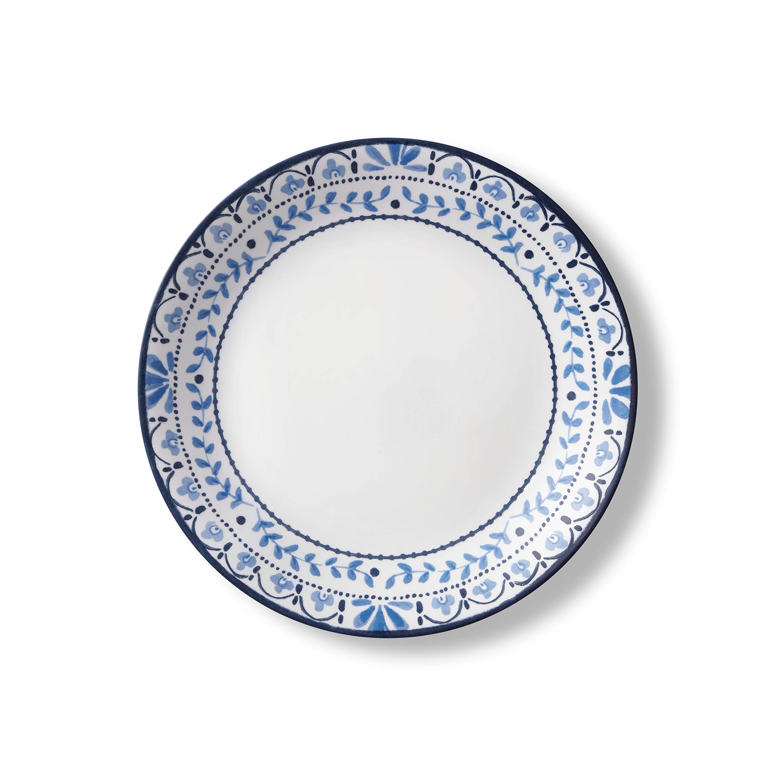 Corelle Vitrelle 18-Piece Dinnerware Set for 6 - Chip Resistant Triple Layer Glass Plates & Bowls - Lightweight Round Dinner Plates Set - Portofino Pattern - Perfect for Everyday Dining, Family Gatherings & Restaurant Use