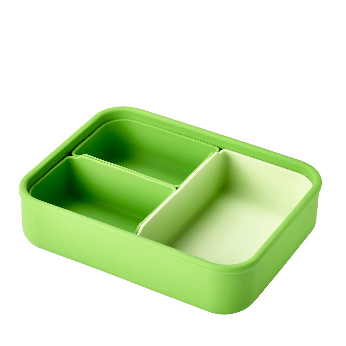 LunchBots Medium Platinum Silicone Bento Box - Eco-Friendly Leak-Proof Lunch Container for Adults & Kids - Perfect for School, Office, Picnics & Meal Prep
