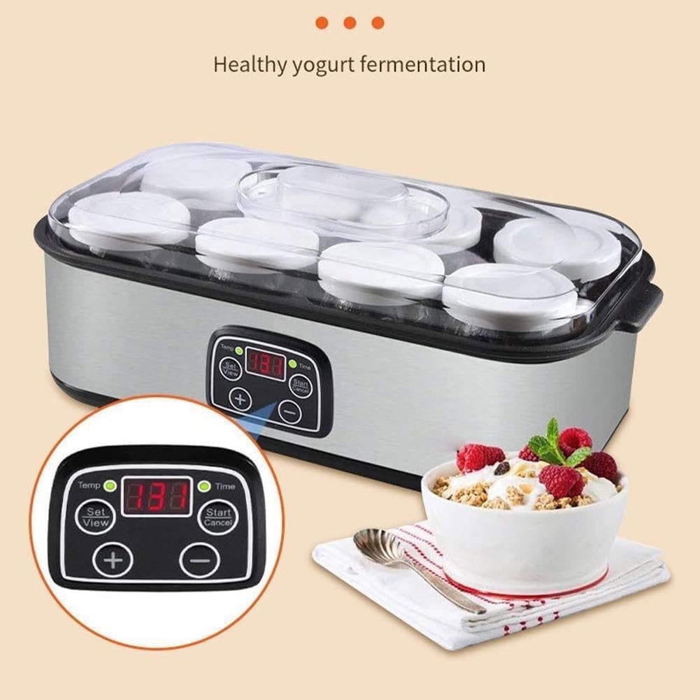 2025 Probiotic Yogurt Maker Machine with Temperature Control & 8 Lids - Homemade Yogurt Maker for Healthy Breakfast, Snacks, and Gut Health - Perfect for Keto, Vegan, and Dairy-Free Diets