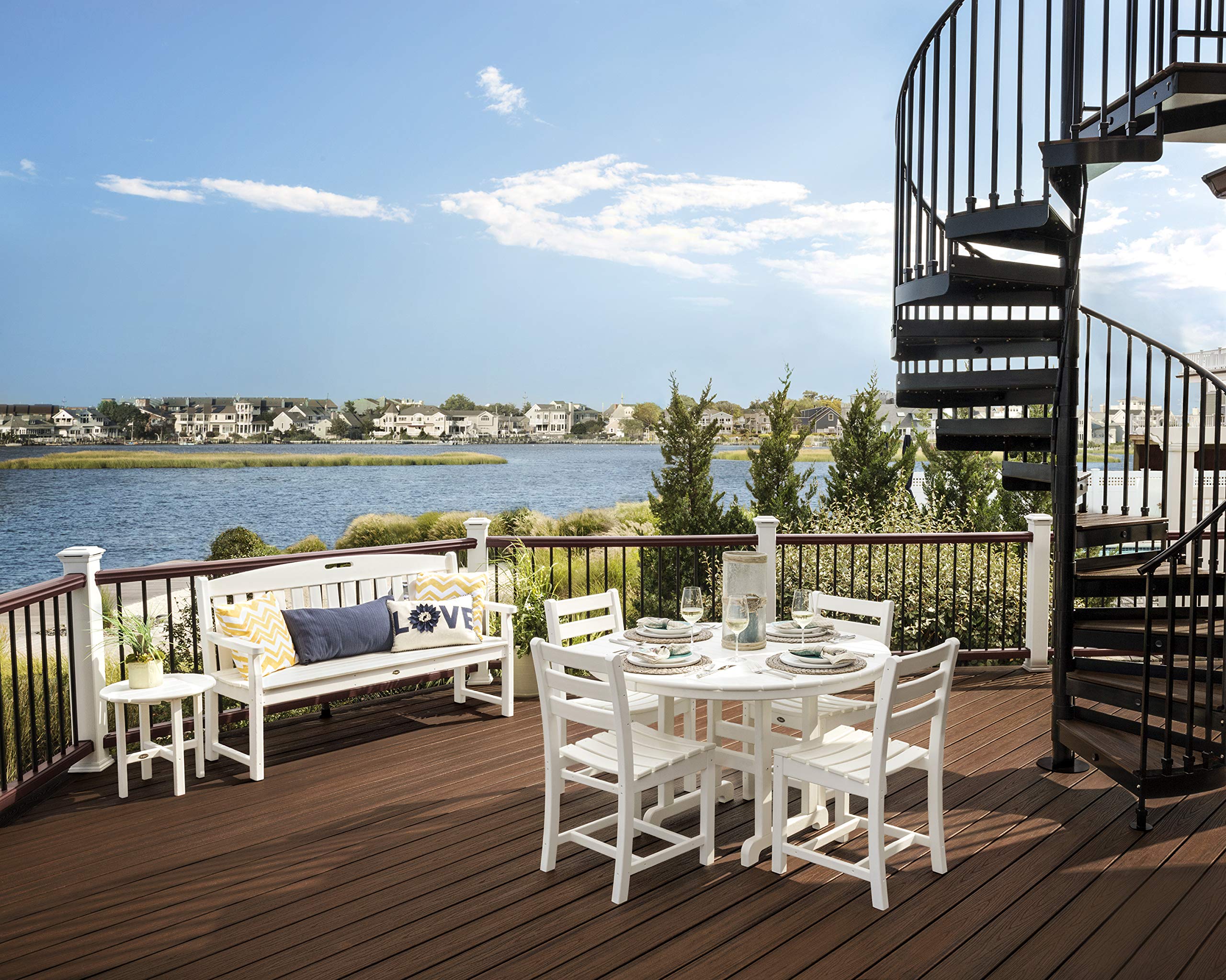 Trex Outdoor Furniture Monterey Bay Dining Side Chair in Rainforest Canopy - Weather-Resistant Patio Dining Chair for Backyard, Poolside & Garden Use