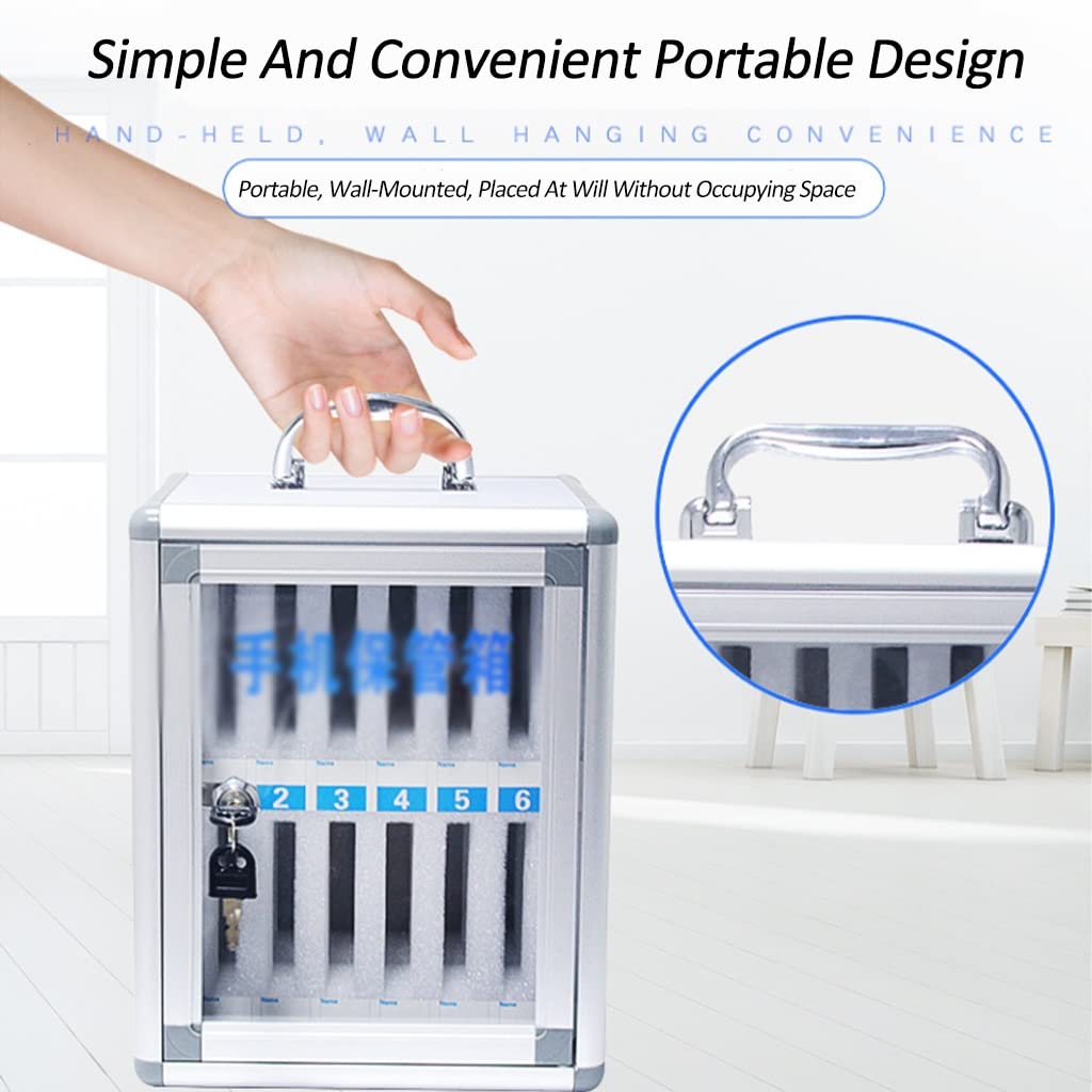 Aluminum Alloy Wall Mounted Lockable Pocket Chart Storage Cabinet - 60 Slots Organizer for Cell Phones, Keys & Office Supplies | Perfect for Classrooms, Retail Stores & Security Checkpoints