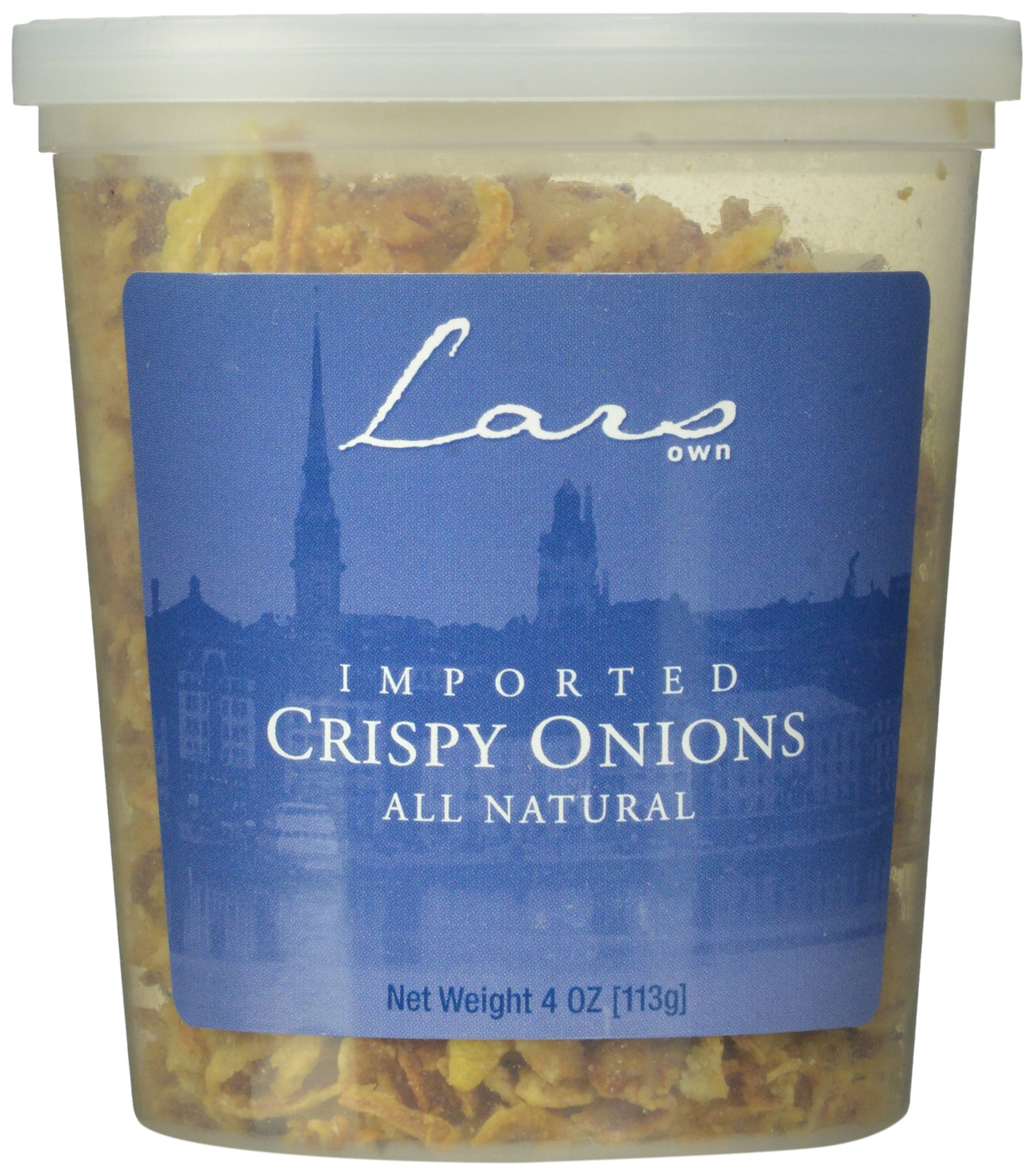 Premium Crispy Fried Onions - 4 oz (Pack of 12) | All-Natural Topping for Salads, Burgers, Casseroles & More | Lars' Own Brand | Gluten-Free Snack