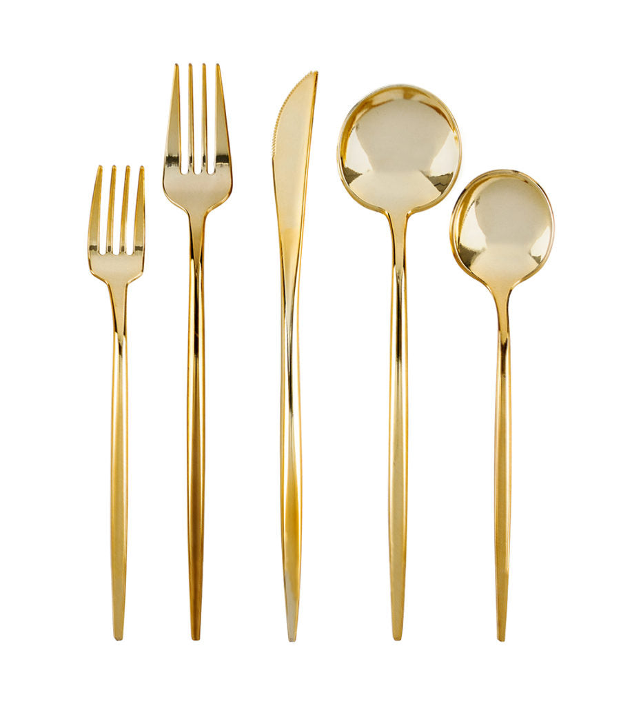 Premium 40-Piece Gold Flatware Set for 8 - Elegant Stainless Steel Cutlery Set with Mirror Finish for Wedding, Dinner Party & Formal Dining