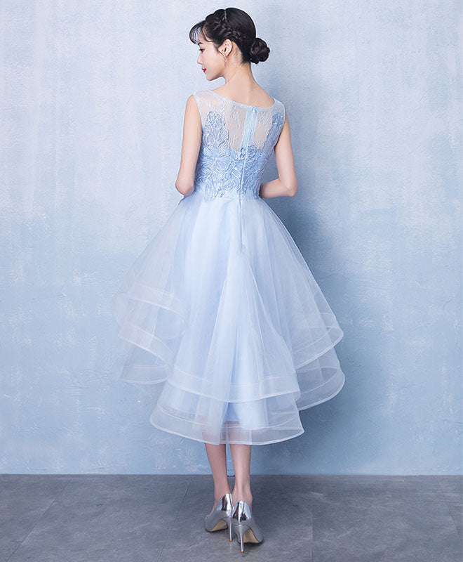 Elegant Blue Scoop Neck Tulle Short Prom Dress | A-Line Homecoming Party Gown for Teens | Perfect for School Dances, Formal Events & Special Occasions