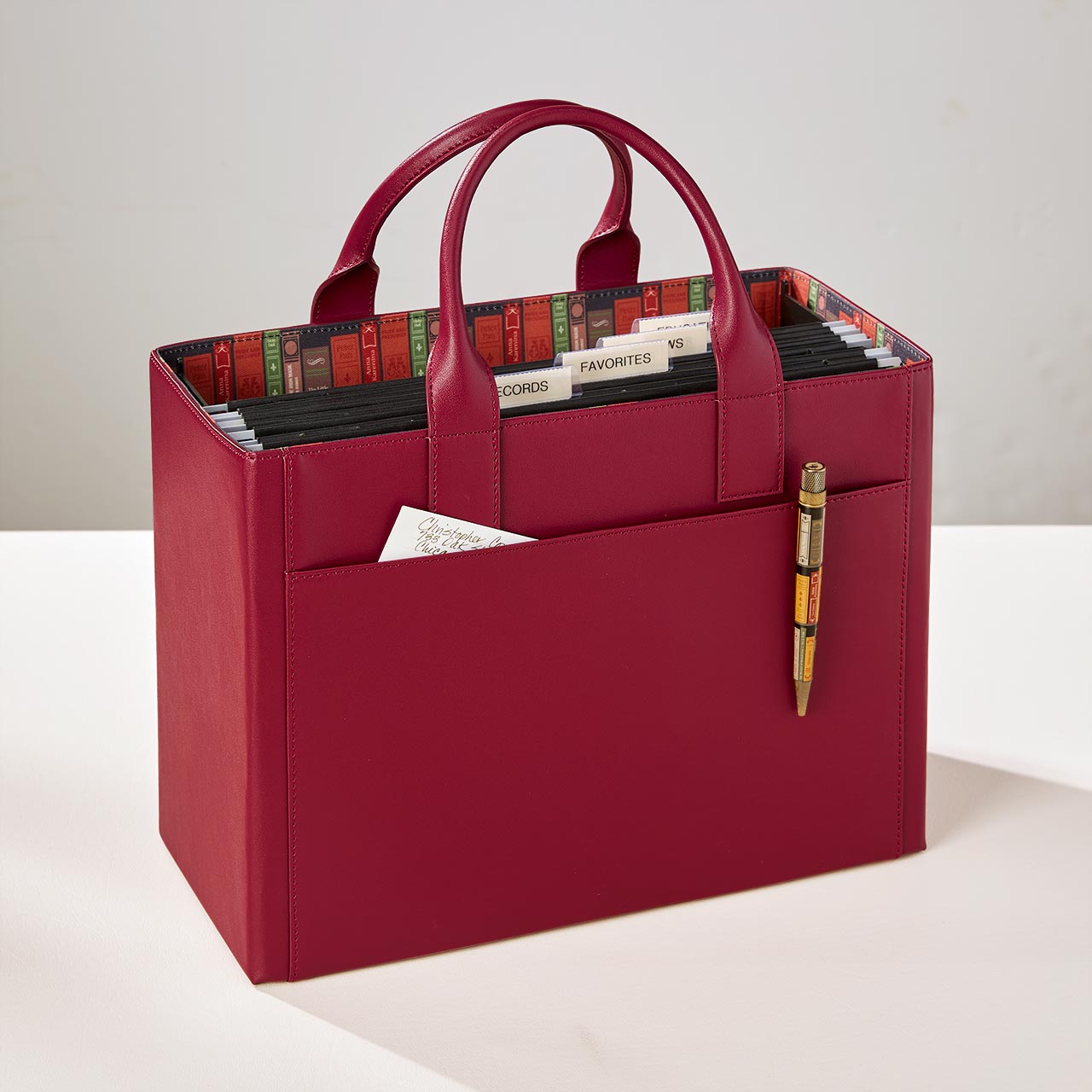 LevTex Levenger Library Portable File Tote - Water-Resistant Document Organizer for Office, School & Travel - Perfect for Lawyers, Students & Professionals