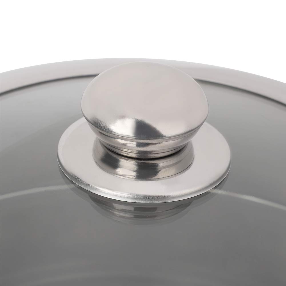 28CM Stainless Steel Single-Layer Soup Pot - Multi-Purpose Cooking Pot for Hot Pot, Steaming & Soup Making with Heightened Steel-Glass Composite Lid - Compatible with Open Flame, Induction Cooker, Infrared & Electric Stove - Perfect for Family Dinners, Camping & Restaurant Use
