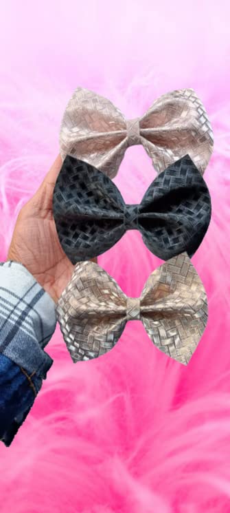 Luxury Satin Scrunchies & Big Bow Hair Clips for Girls - Unisex Hair Accessories with Grosgrain Ribbon, Alligator Clips & Unicorn Design (Pack of 2) - Perfect for School, Parties, Weddings & Everyday Styling