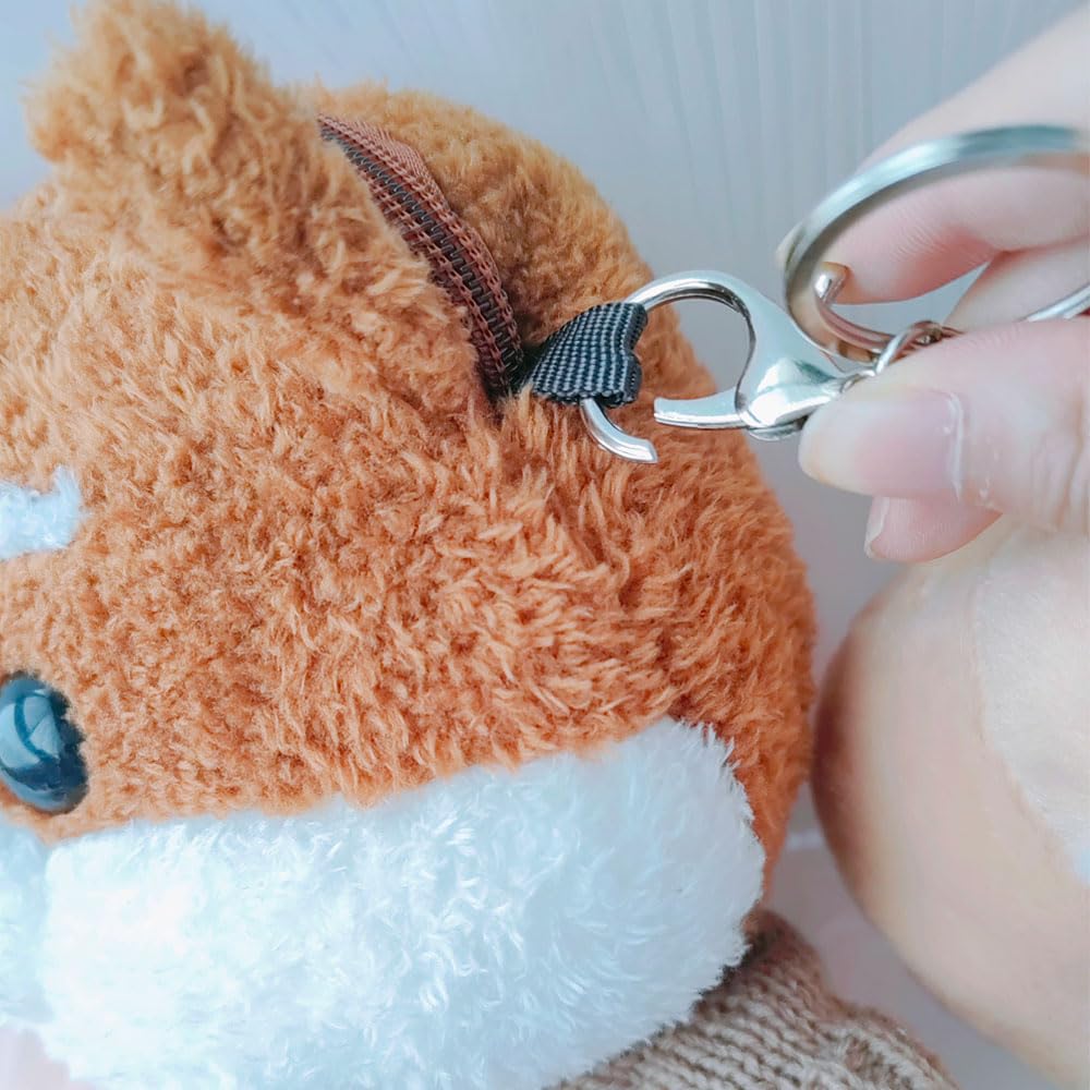 2 Pack Plush Hamster Keychain - Cute Backpack Charm for Handbags & Bags