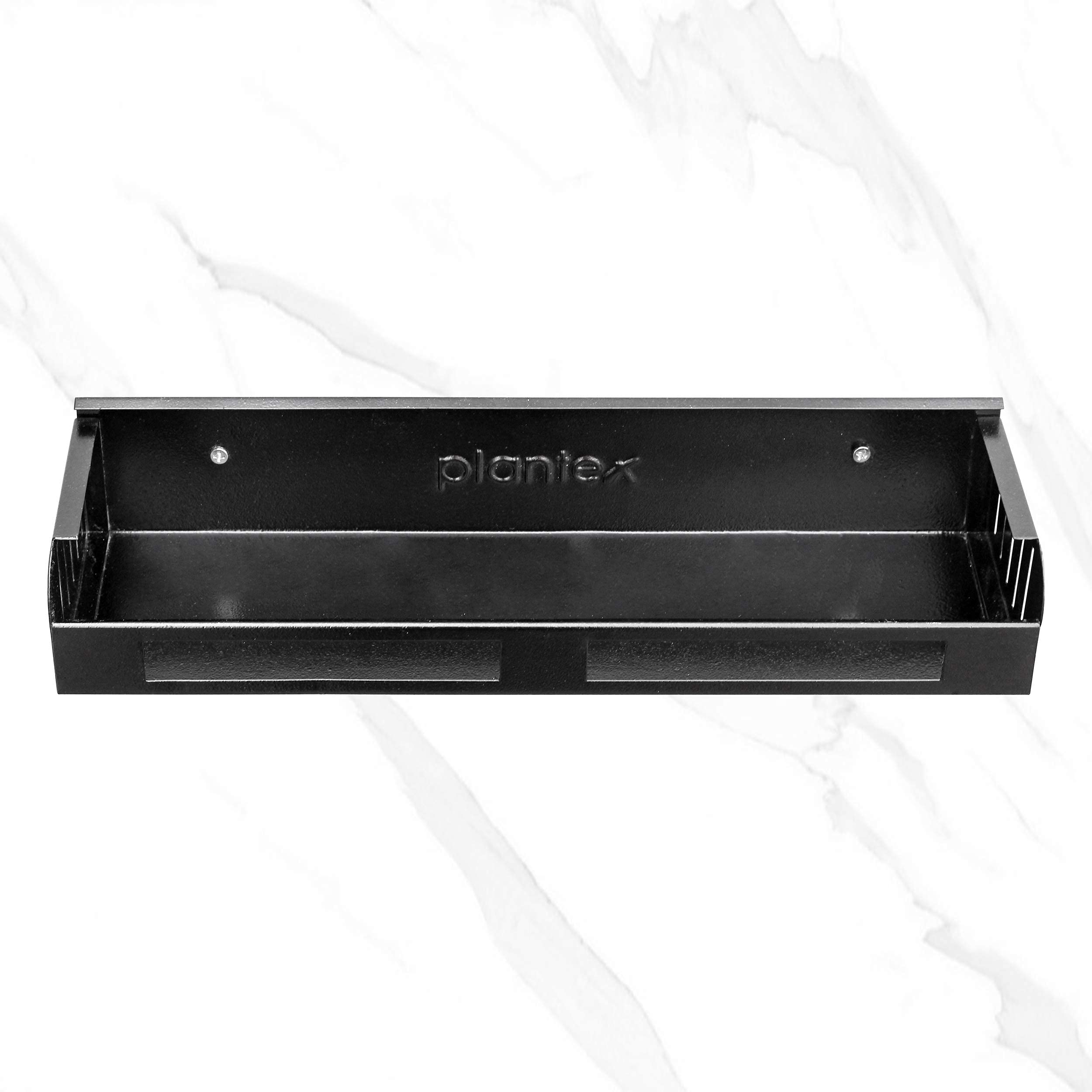 Plantex GI Metal Bathroom Shelf & Kitchen Organizer Rack - 14 x 5 Inches, Black | Space-Saving Storage Solution for Bathroom Accessories & Kitchen Utensils