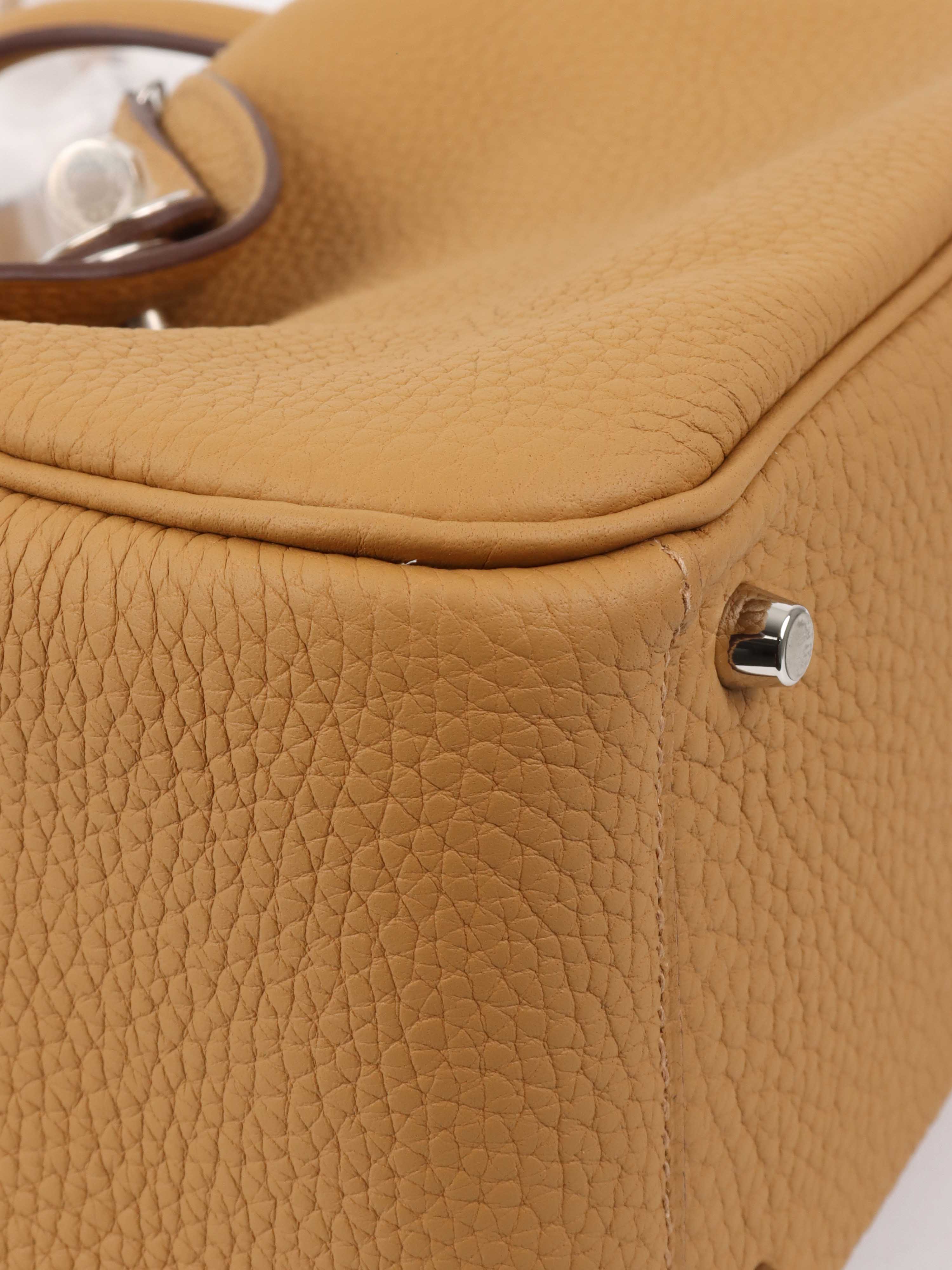 Hermes Mini Lindy Bag in Biscuit Color with Palladium Hardware - Luxury Crossbody Bag for Women, Perfect for Everyday Use, Travel & Special Occasions