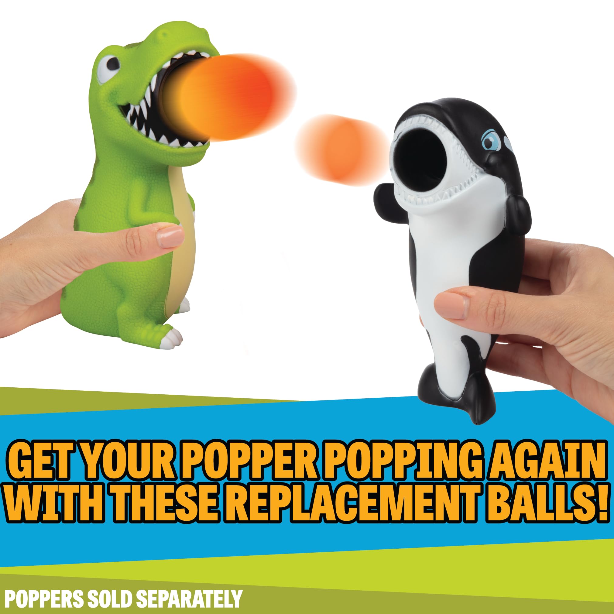Hog Wild Orange Popper Refill Balls - 12 Replacement Foam Bullet Balls for Squeeze Ball Popper & Atomic Power Foam Blaster - Soft Safe Foam Ammo for Indoor Outdoor Kids Play - Perfect for Birthday Parties, Backyard Games, and Stress Relief