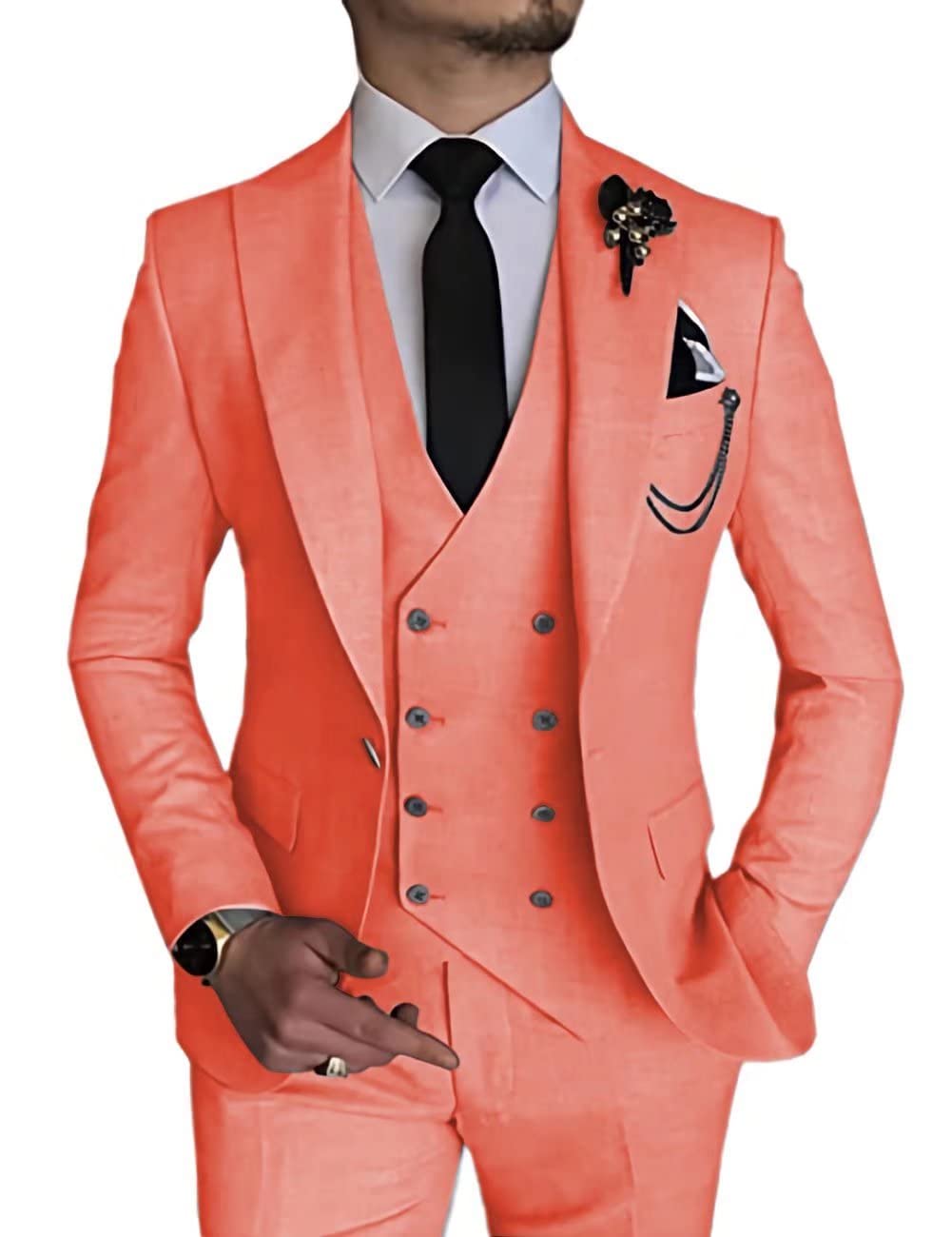 Men's Slim Fit 3 Piece Suit - One Button Blazer with Vest & Pants for Business, Wedding & Prom | Formal Office Wear & Special Occasion Outfit