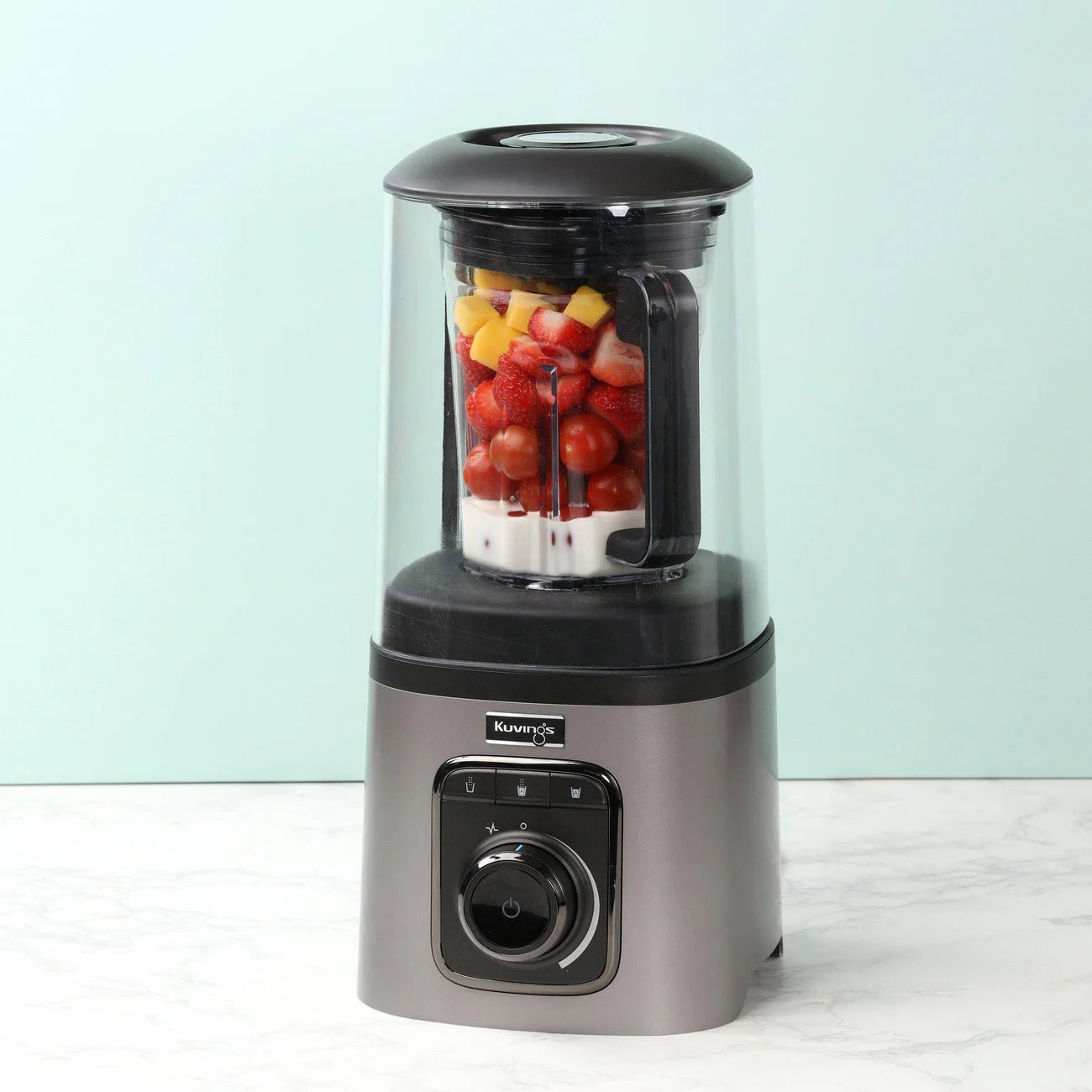 Kuvings SV500S Professional Vacuum Blender - High Power 1500W, Quiet Operation, 64oz BPA-Free Container - Perfect for Smoothies, Soups & Nut Butters - Silver