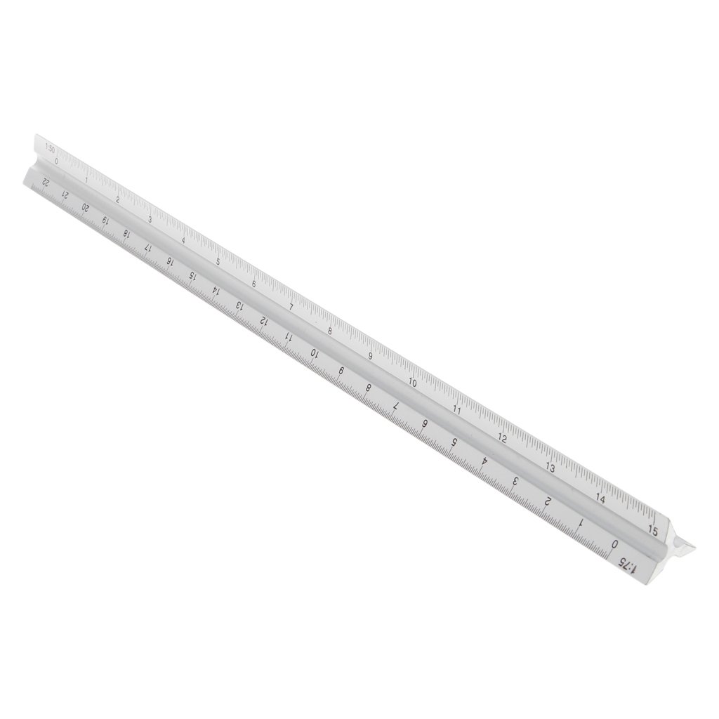 30cm Aluminum Metal Triangle Scale Ruler for Architects & Engineers - 12