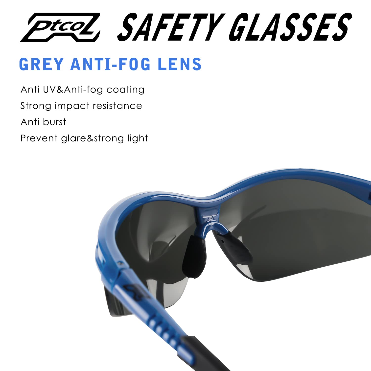 Anti-Fog & Scratch-Resistant Sports Safety Sunglasses for Men & Women - UV Protection Tinted Lenses, Blue & Black Frames (2 Pairs) - Perfect for Cycling, Running, Lab Work & Outdoor Activities