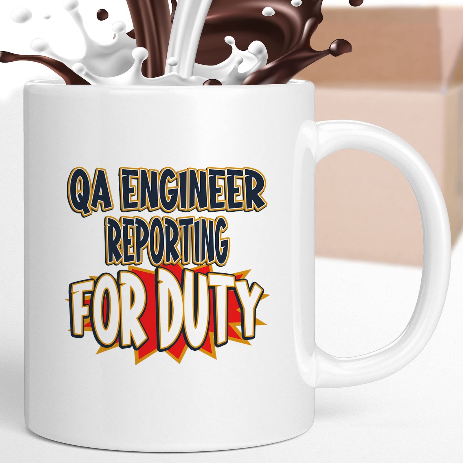 Funny Coffee Mug 'Reporting For Duty' - Unique Gift for Men, Women, Coworkers & Family - Perfect for Birthday, Christmas & Office Gifts - Great for Coffee Lovers & Military Humor - Ideal for Office Use, Home Decor & Gift Giving